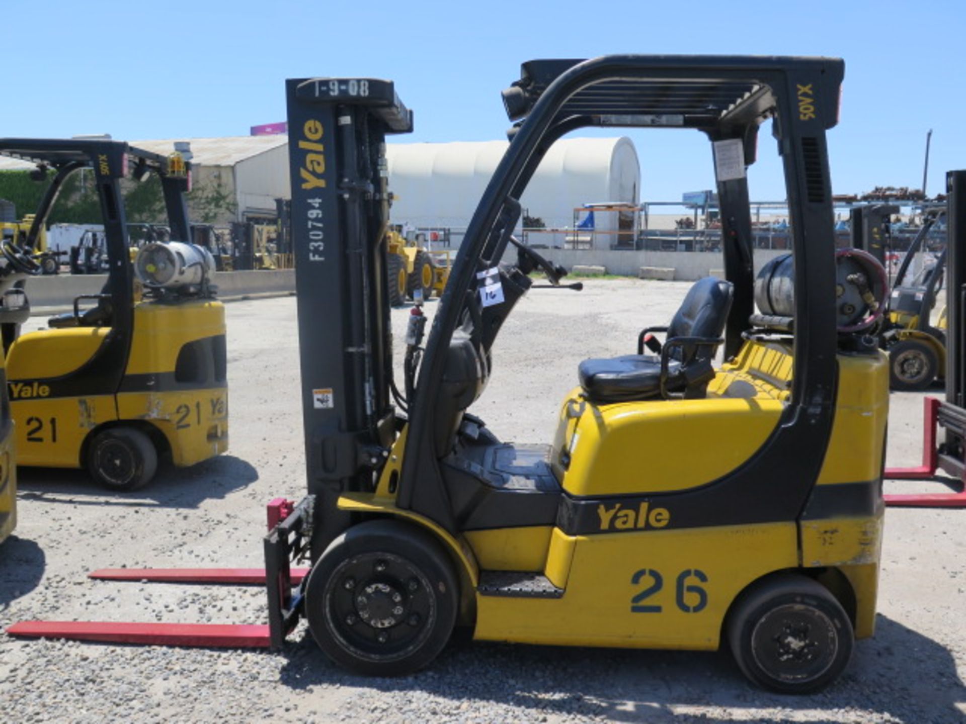 2009 Yale GLC050VXNVSE083 5000 Lb LPG Forklift s/n A910V11770E w/ 3-Stage, 189” Lift, SS, SOLD AS IS