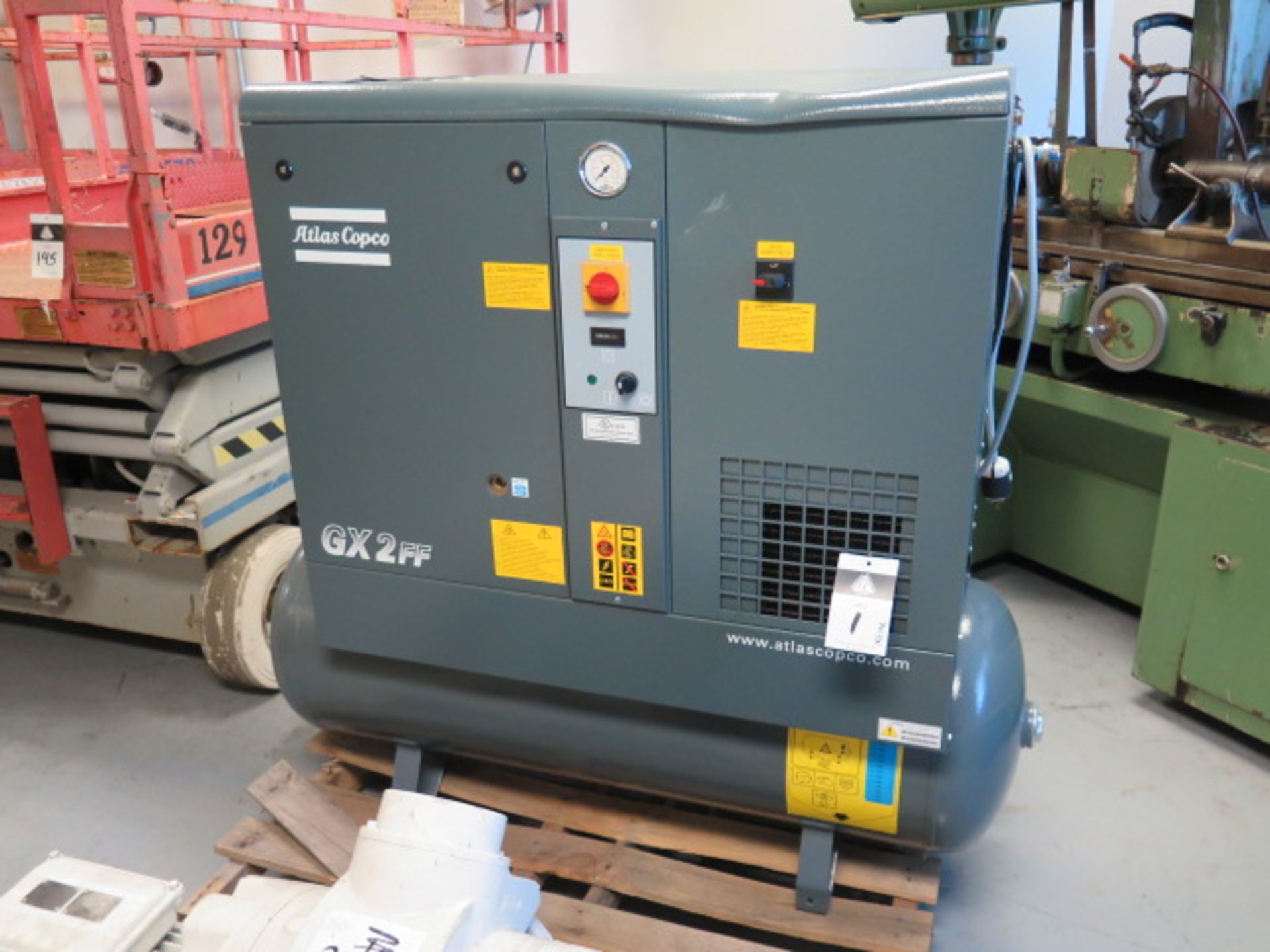 Atlas Copco GX2FF 3Hp Rotary Air Comp / Dryer Combo s/n ITJ441789 Removal 7/26/23 SOLD AS IS