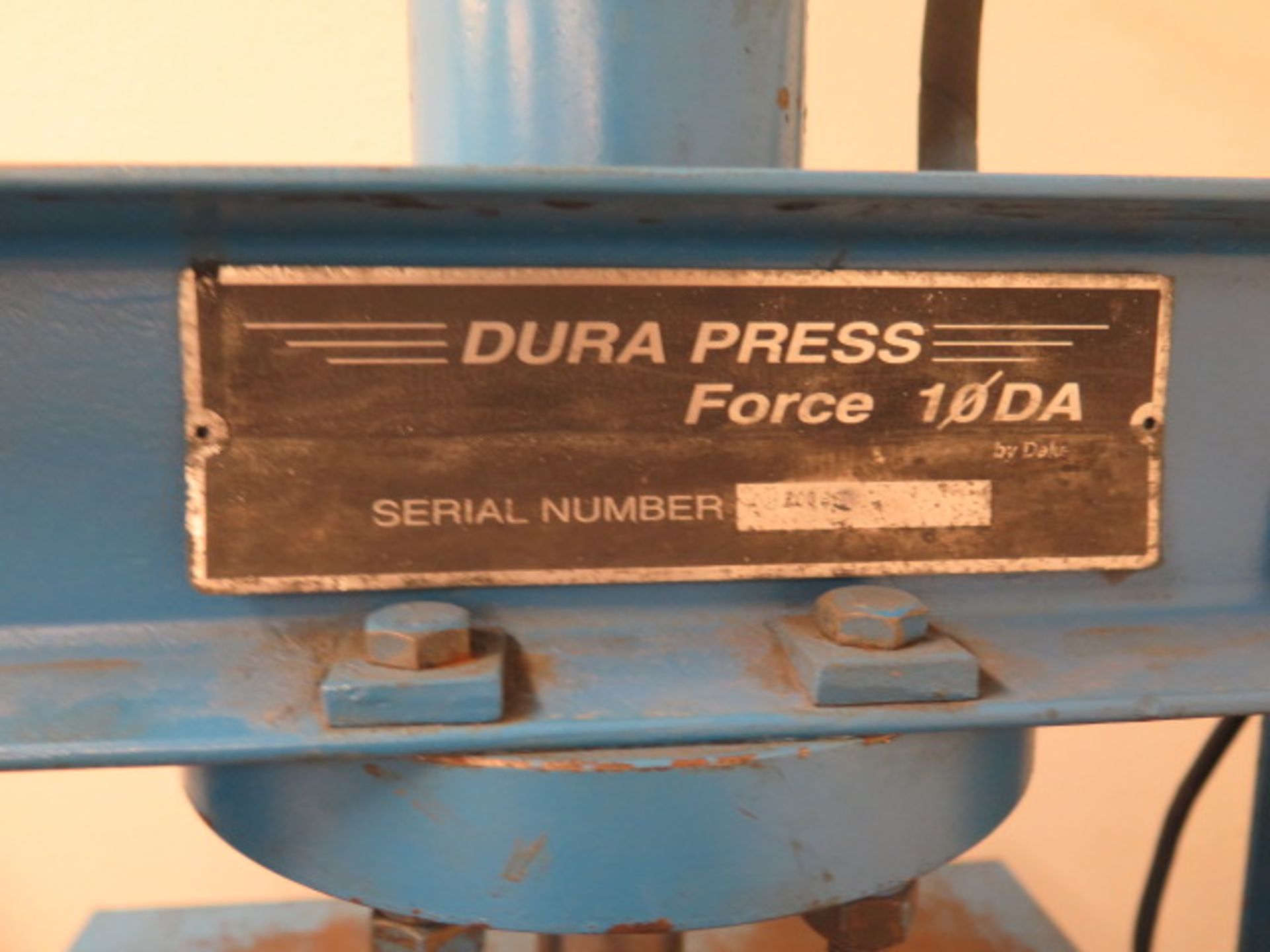Dura Press "Force 10 DA" 10 Ton Electric Hydrfaulic H-Frame Press, Rem 7/26/2023 SOLD AS IS - Image 3 of 7