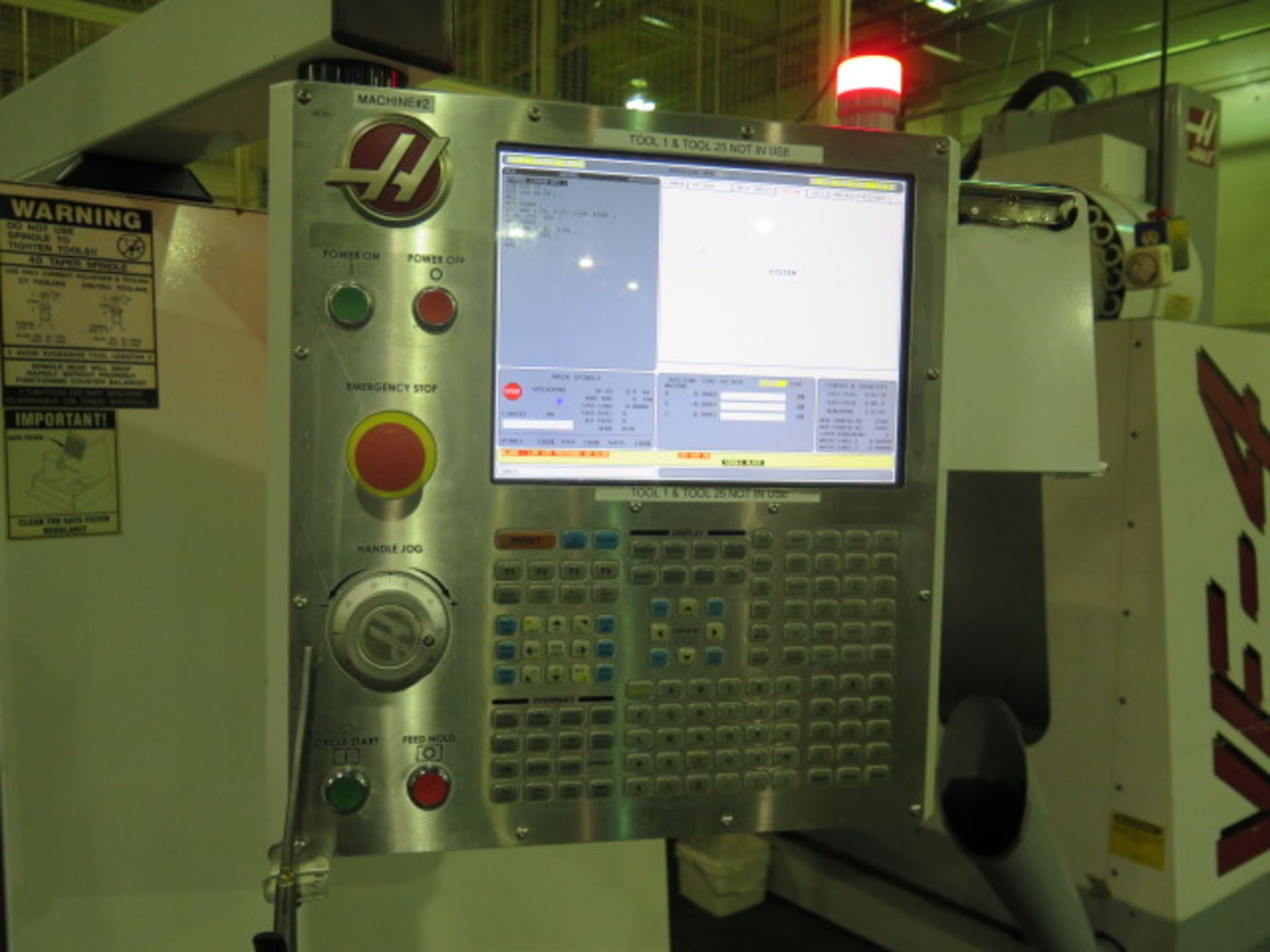 1999 Haas VF-4 CNC VMC s/n 18368 w/ Haas Controls, 24-Station Side Mount, Cat 40 SOLD AS IS - Image 9 of 13