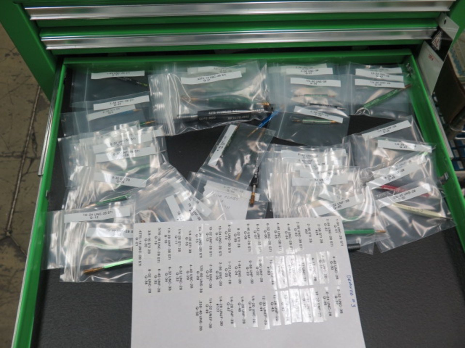 Thread Plug and Ring Gages (LARGE QUANTITY) w/ US General 8-Drawer Roll-A-Way Tool Box (SOLD AS-IS - - Image 8 of 21