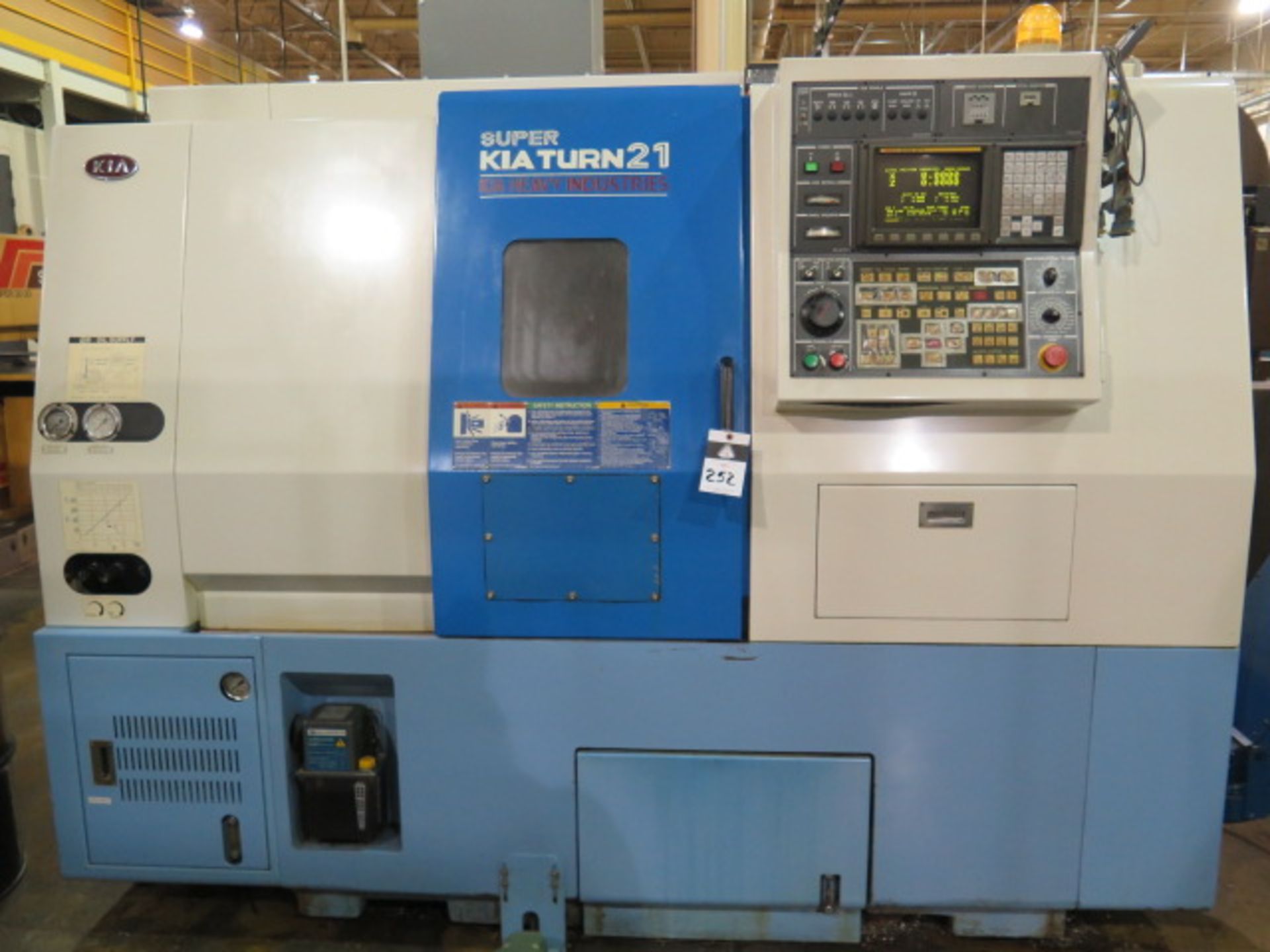 2003 KIA Super KiaTurn 21 CNC Turning Center s/n SKT210953 w/ Fanuc Series 0i-T Controls, SOLD AS IS