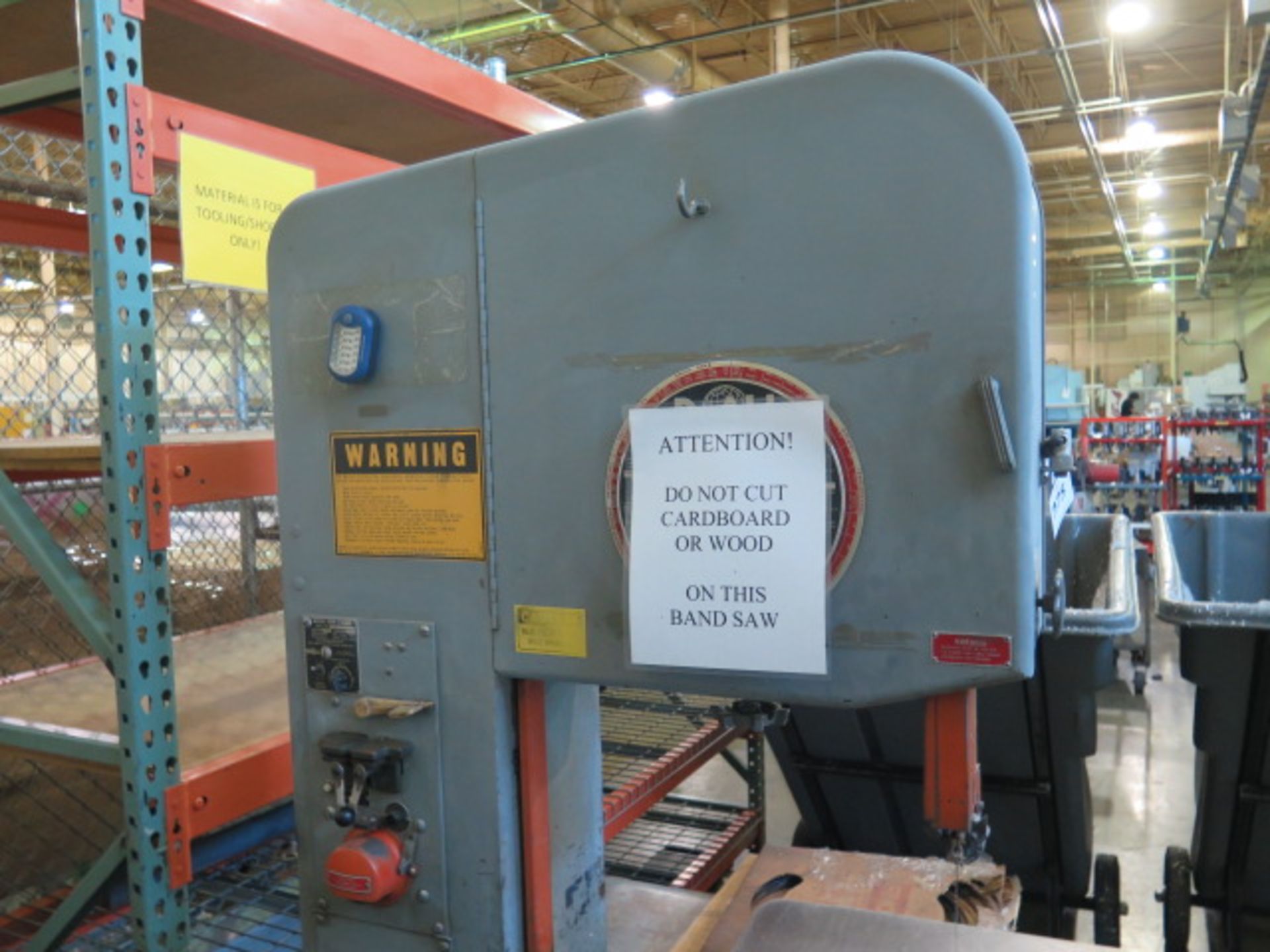 DoAll 2013-U 20” Vertical Band Saw s/n 411-81265 w/ Blade Welder, 24” x 24” Table (SOLD AS-IS - NO - Image 3 of 8