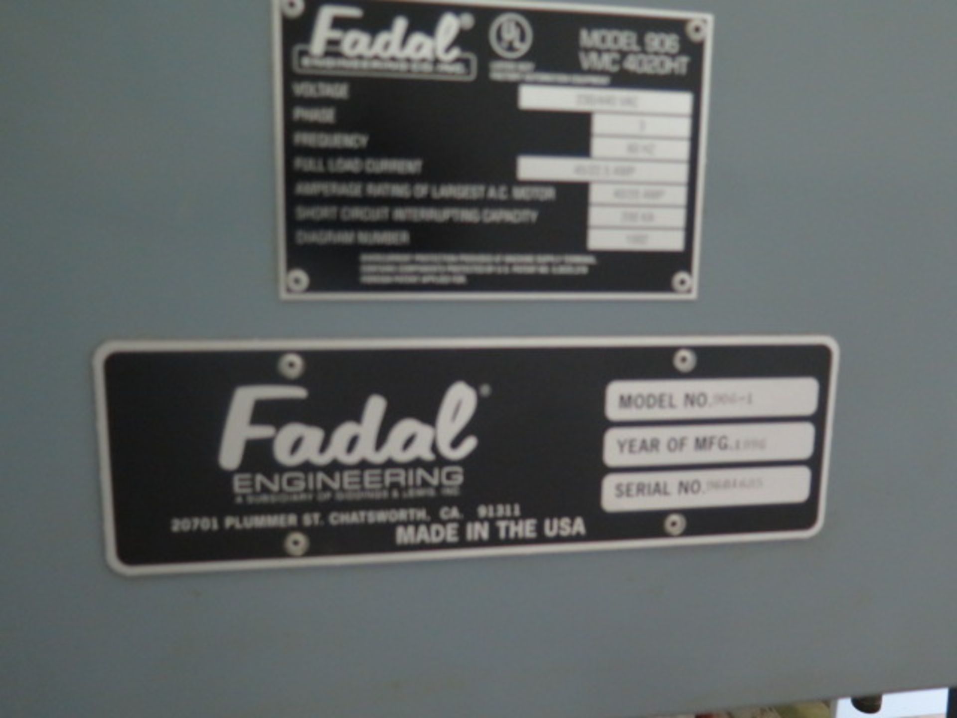 Fadal VMC4020HT 4-Axis CNC VMC s/n 9601685 w/ Fadal CNC88HS Controls, SOLD AS IS - Image 13 of 13