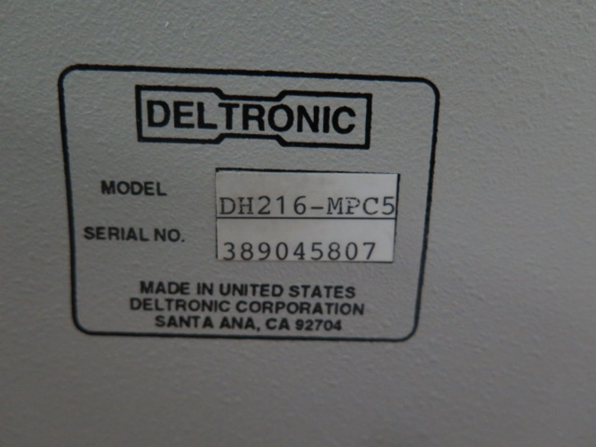 Deltronic DH216-MPC5 15” Optical Comparator s/n 389045807 w/ MPC-5 Programmable DRO, SOLD AS IS - Image 13 of 13