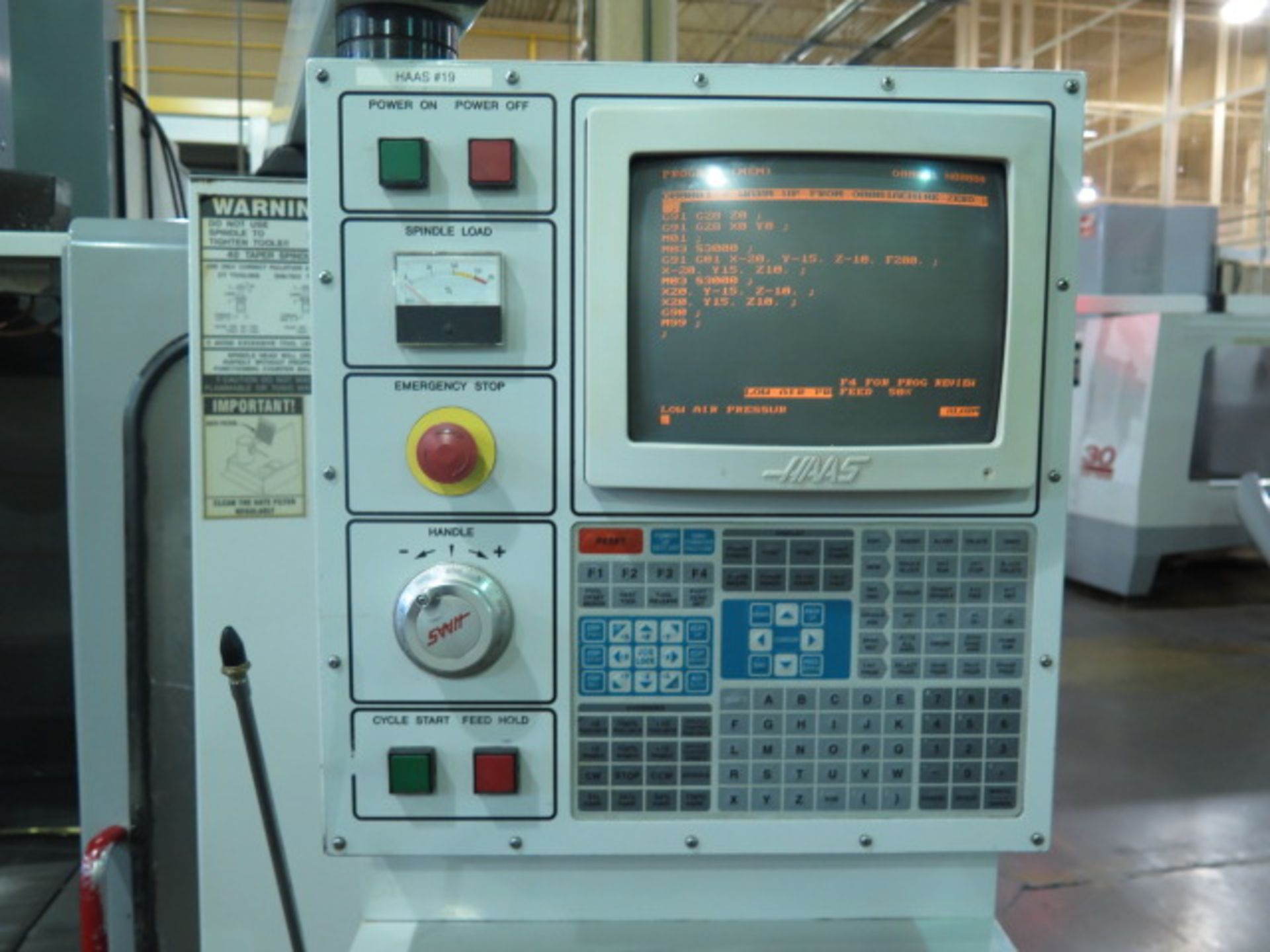 1999 Haas VF-4 CNC VMC s/n 18375 w/ Haas Controls, 24-Station Side Mount, Cat 40, SOLD AS IS - Image 10 of 14