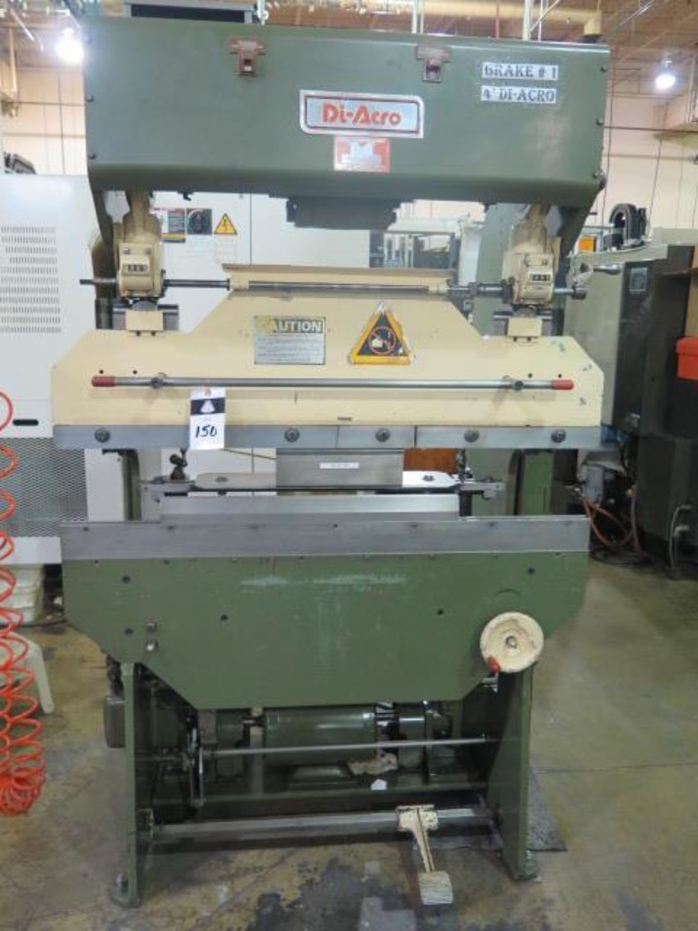 DiAcro 14-48-2 14GA x 4’ Hydrapower Press Brake w/ Manual Back Gauge, 4’ Bed Length, SOLD AS IS