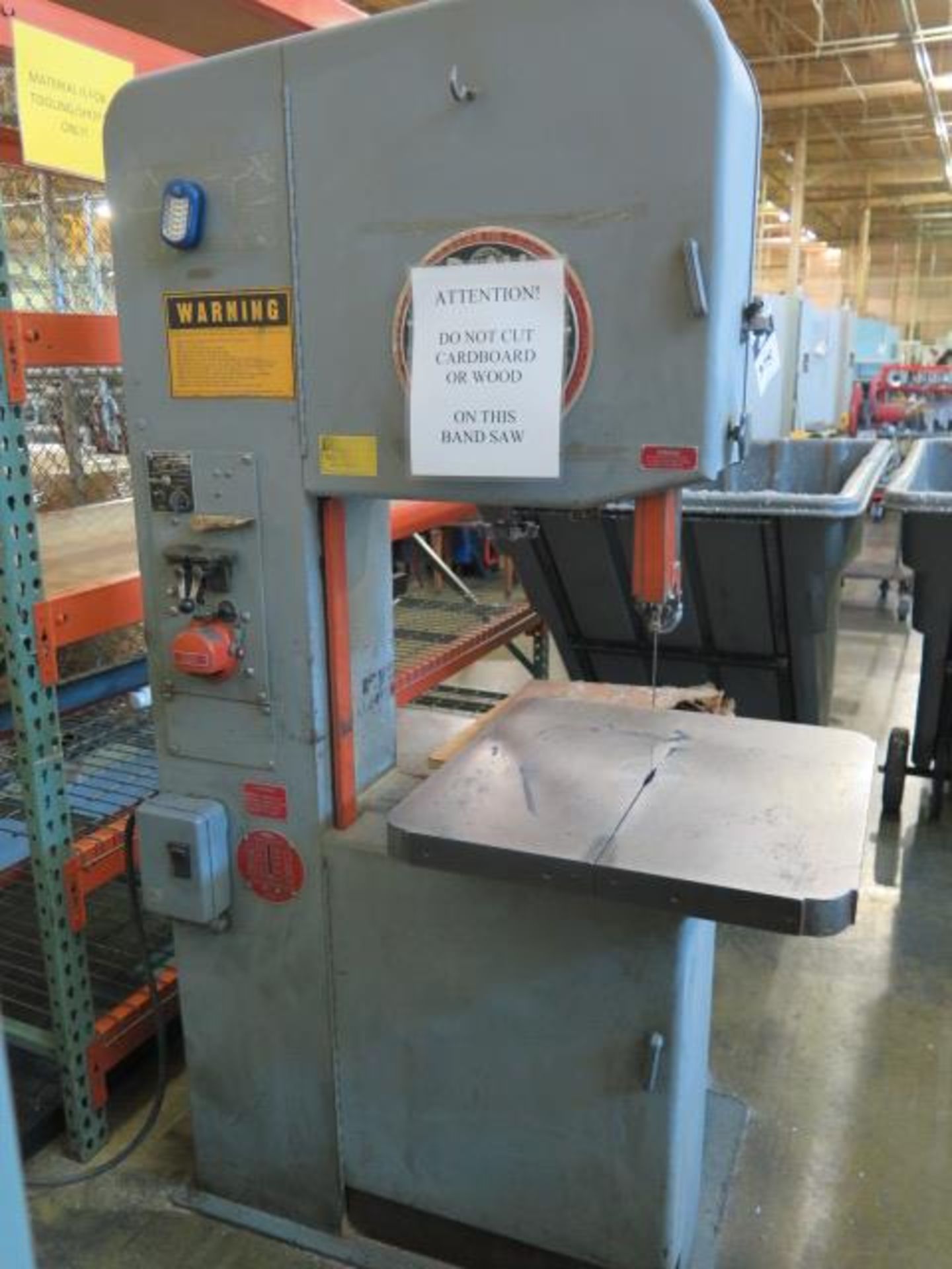 DoAll 2013-U 20” Vertical Band Saw s/n 411-81265 w/ Blade Welder, 24” x 24” Table (SOLD AS-IS - NO - Image 2 of 8