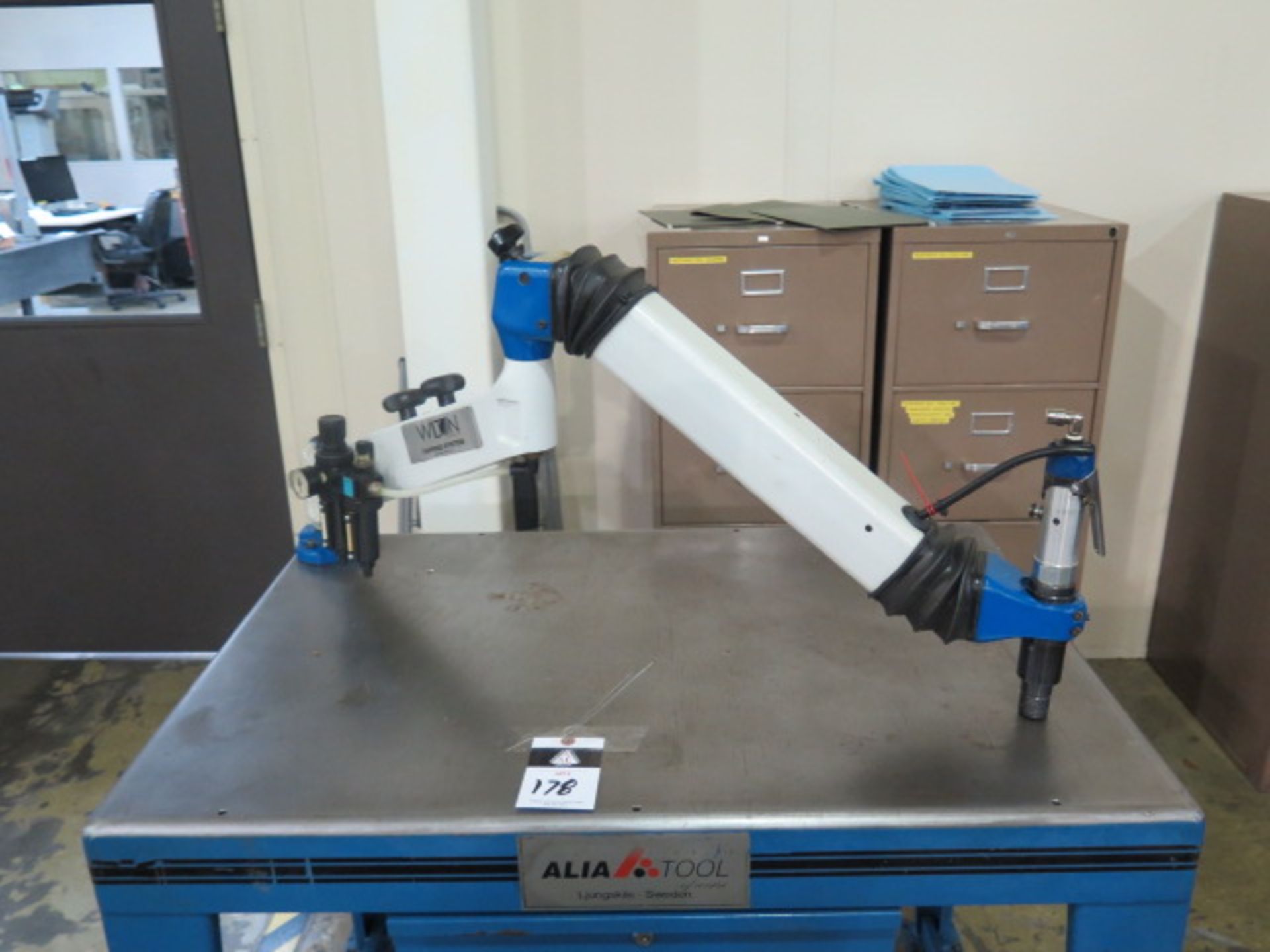 Wilton Pneumatic Tapping Arm w/ 30” x 43” Rolling Steel Table (SOLD AS-IS - NO WARRANTY) - Image 2 of 9