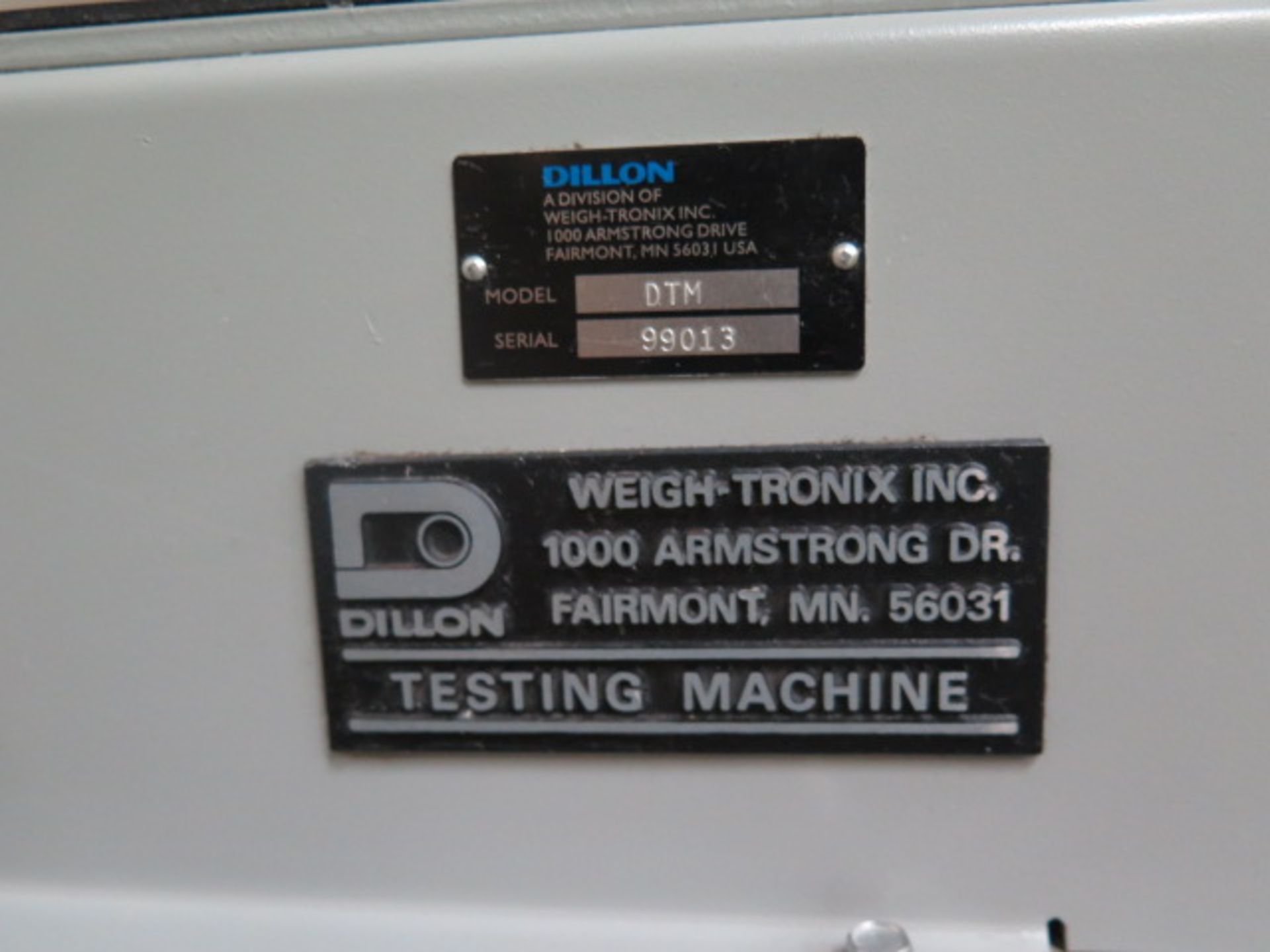 Weigh-Tronix / Dillon DMT Tensile Testing Machine s/n 99013 w/ Wizard Programmable force, SOLD AS IS - Image 8 of 9