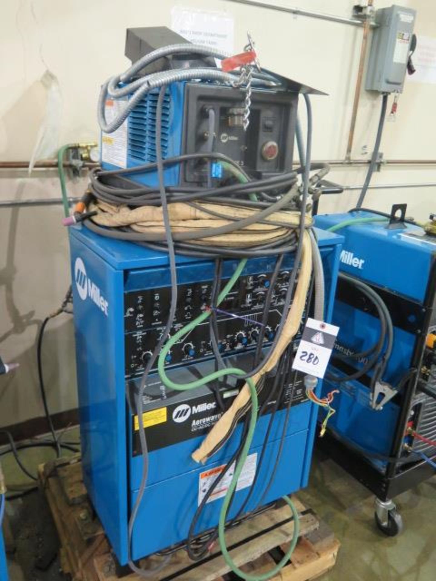 Miller Aerowave 500 Amp CC-AC/DC Arc Welding Source s/n KK099716 w/ Coolmate-3 Cooler, SOLD AS IS - Image 3 of 8