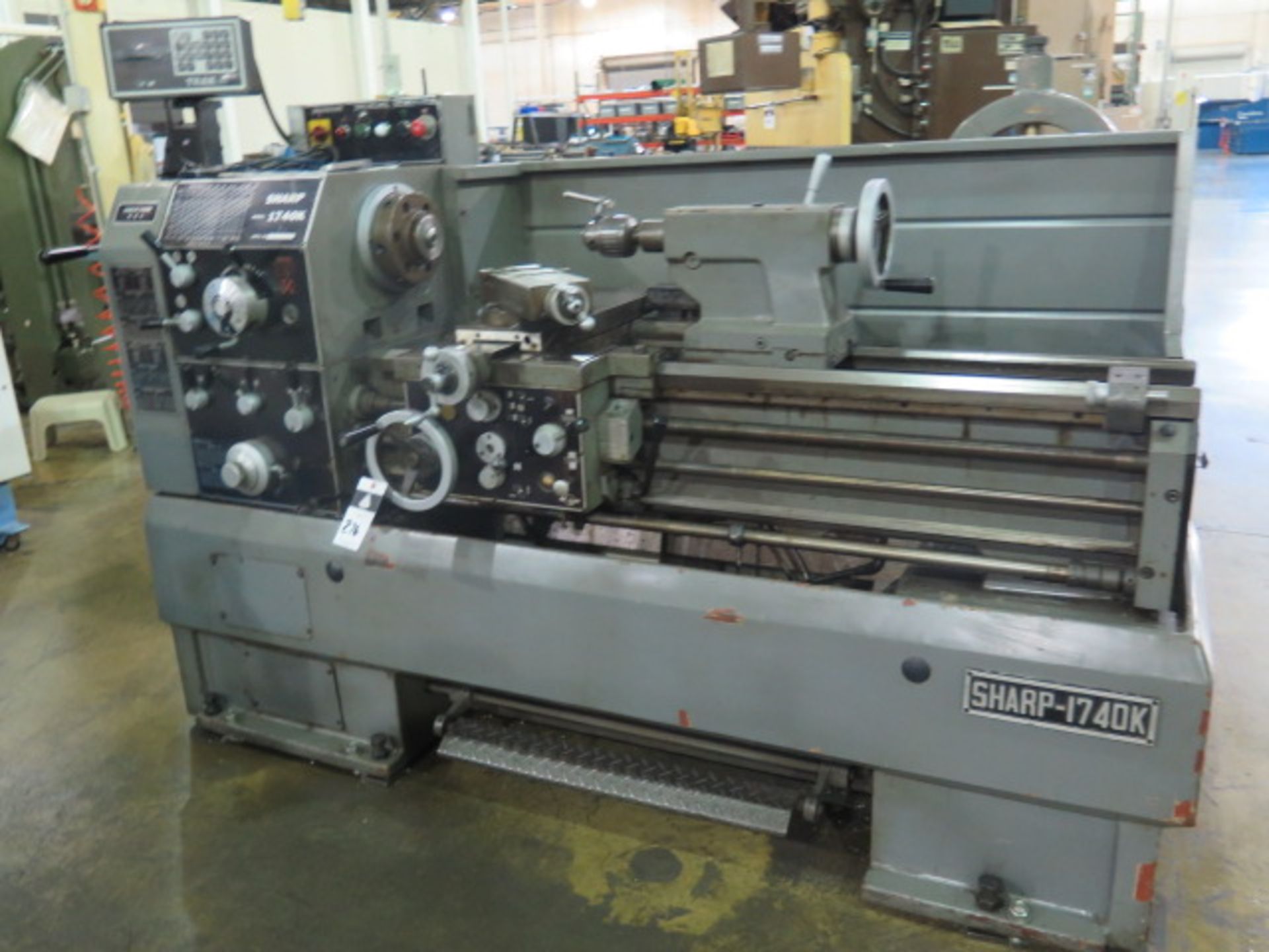 Sharp 1740K 17” x 40” Geared Head Gap Bed Lathe s/n 76002 w/ Trak 102 DRO, 50-1800 RPM, SOLD AS IS - Image 2 of 18