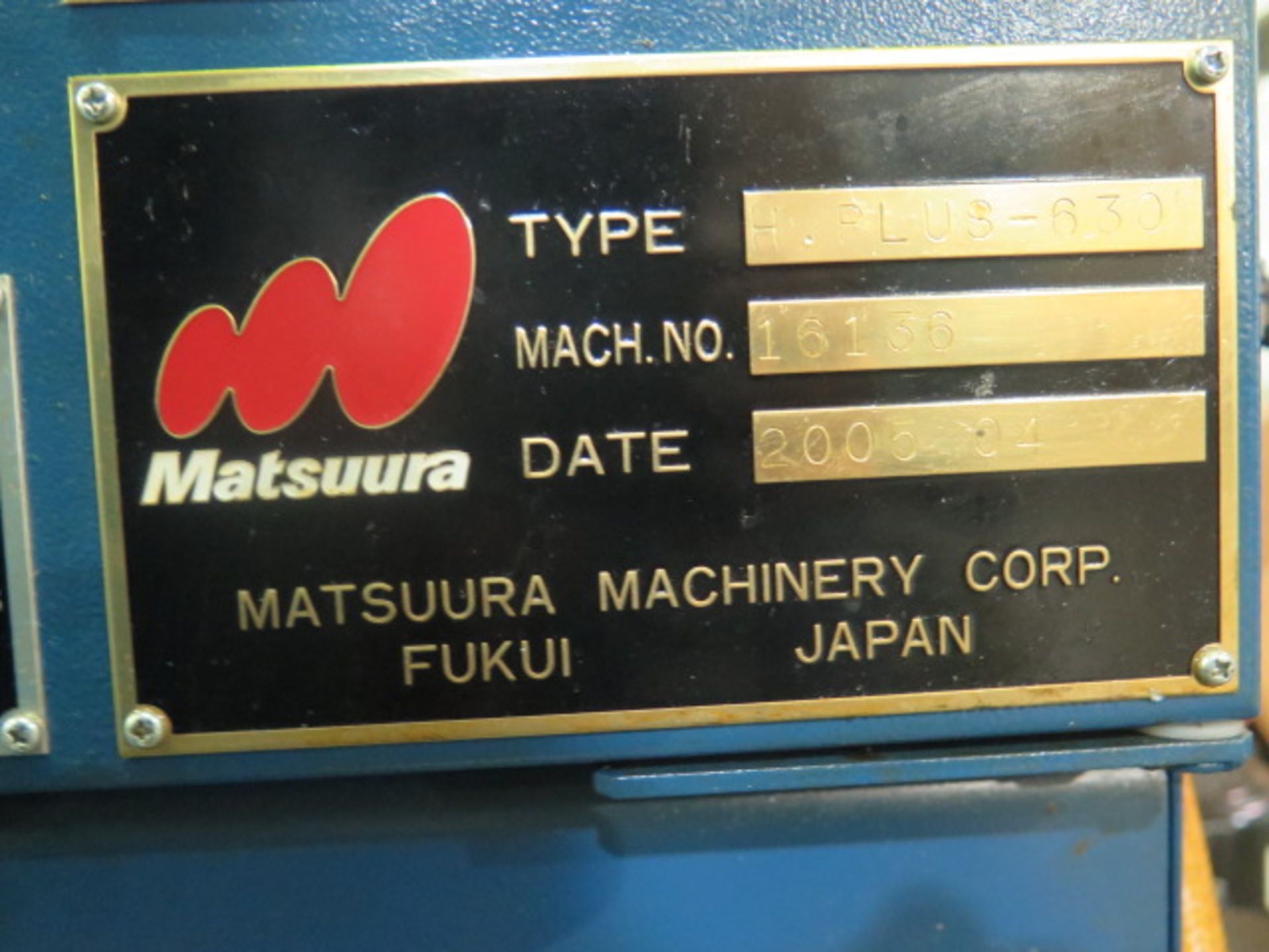 2005 Matsuura H.Plus-630 2-Pallet 4-Axis CNC HMC, Matsuura G-Tech 30I Control, s/n 16131 SOLD AS IS - Image 31 of 32