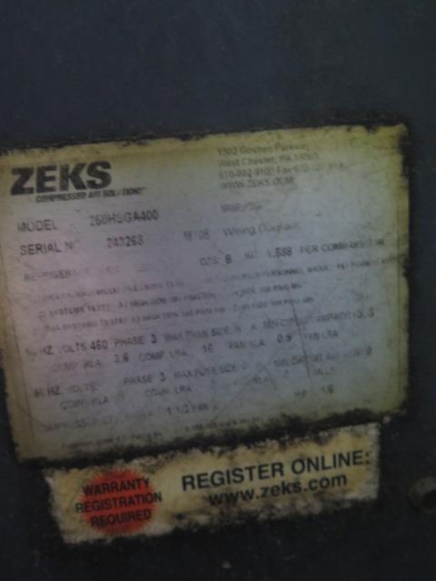 Zeks “Heat Sink” Refrigerated Air Dryer (SOLD AS-IS - NO WARRANTY) - Image 7 of 7