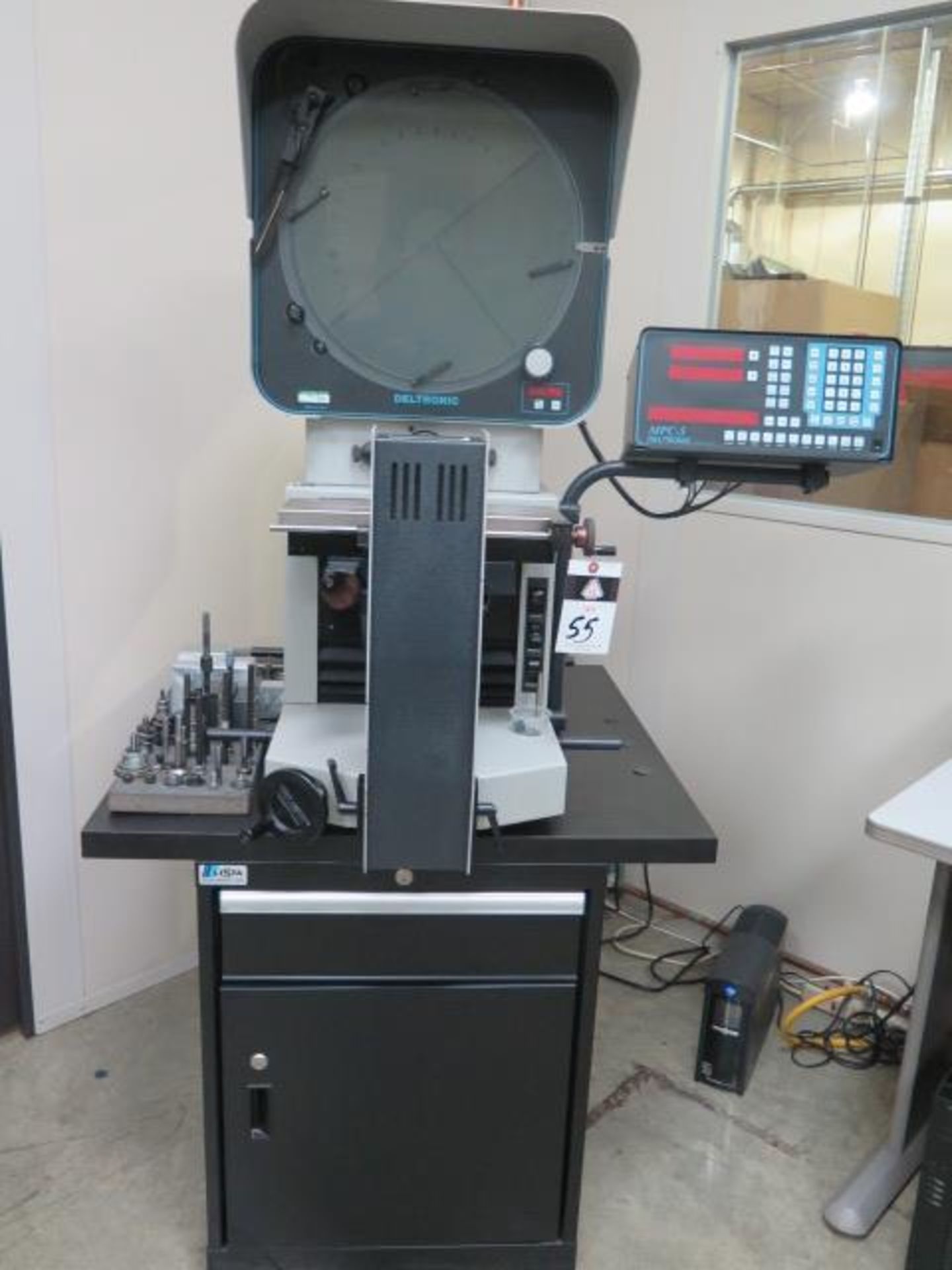 Deltronic DH216-MPC5 15” Optical Comparator s/n 389045807 w/ MPC-5 Programmable DRO, SOLD AS IS