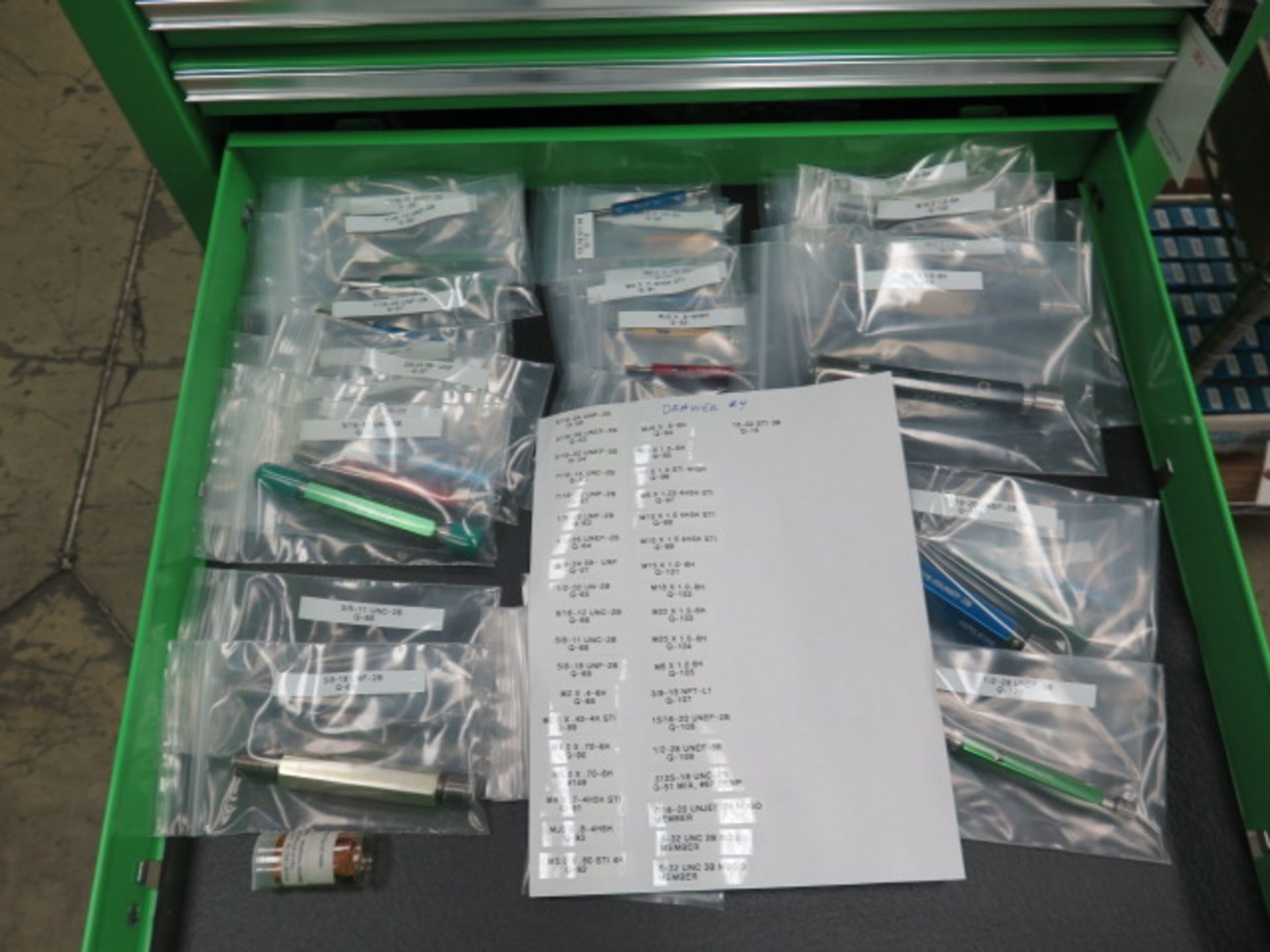 Thread Plug and Ring Gages (LARGE QUANTITY) w/ US General 8-Drawer Roll-A-Way Tool Box (SOLD AS-IS - - Image 5 of 21