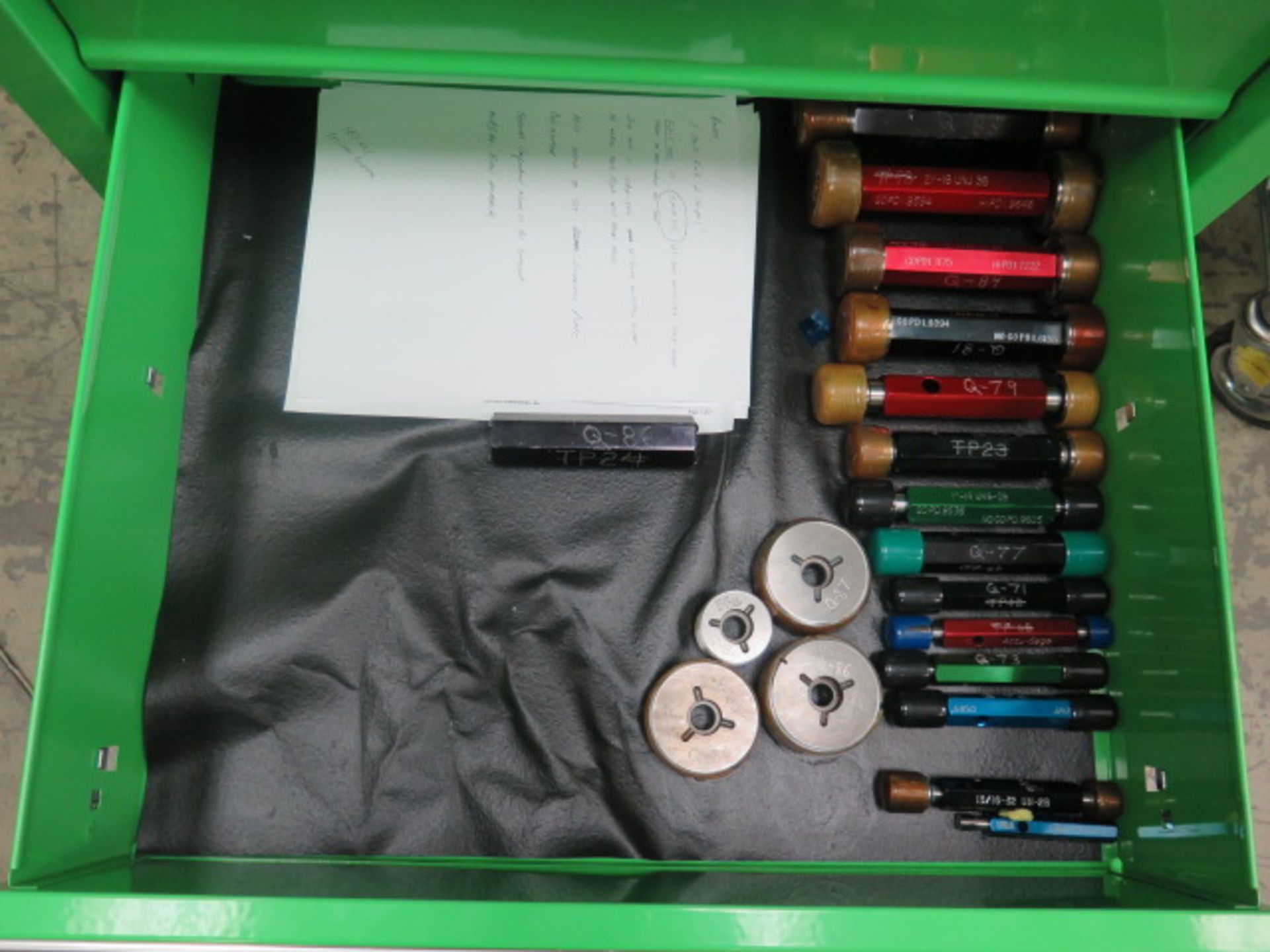 Thread Plug and Ring Gages (LARGE QUANTITY) w/ US General 8-Drawer Roll-A-Way Tool Box (SOLD AS-IS - - Image 2 of 21