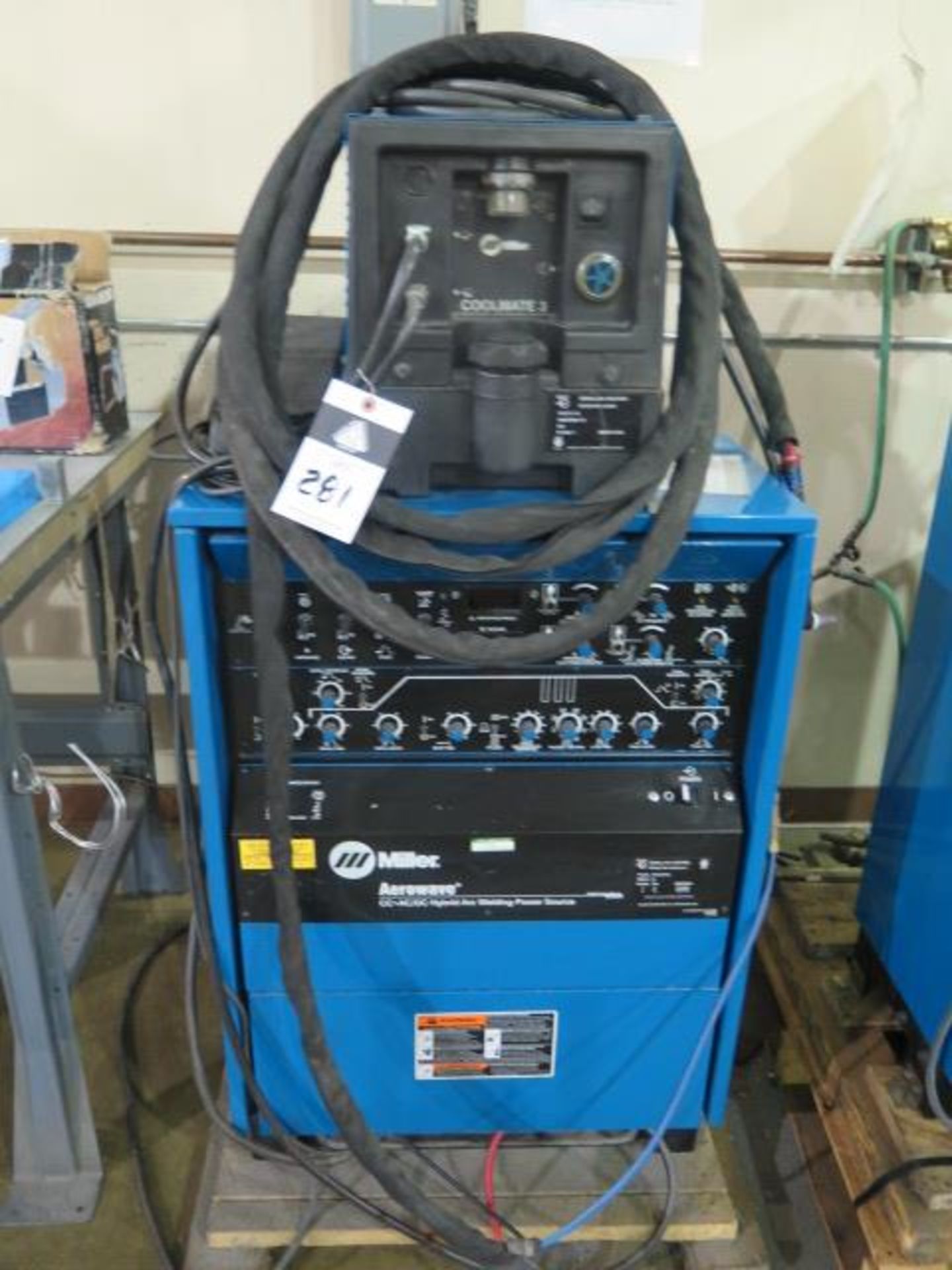 Miller Aerowave 500 Amp CC-AC/DC Arc Welding Source s/n LE079059 w/ Coolmate-3 Cooler, SOLD AS IS