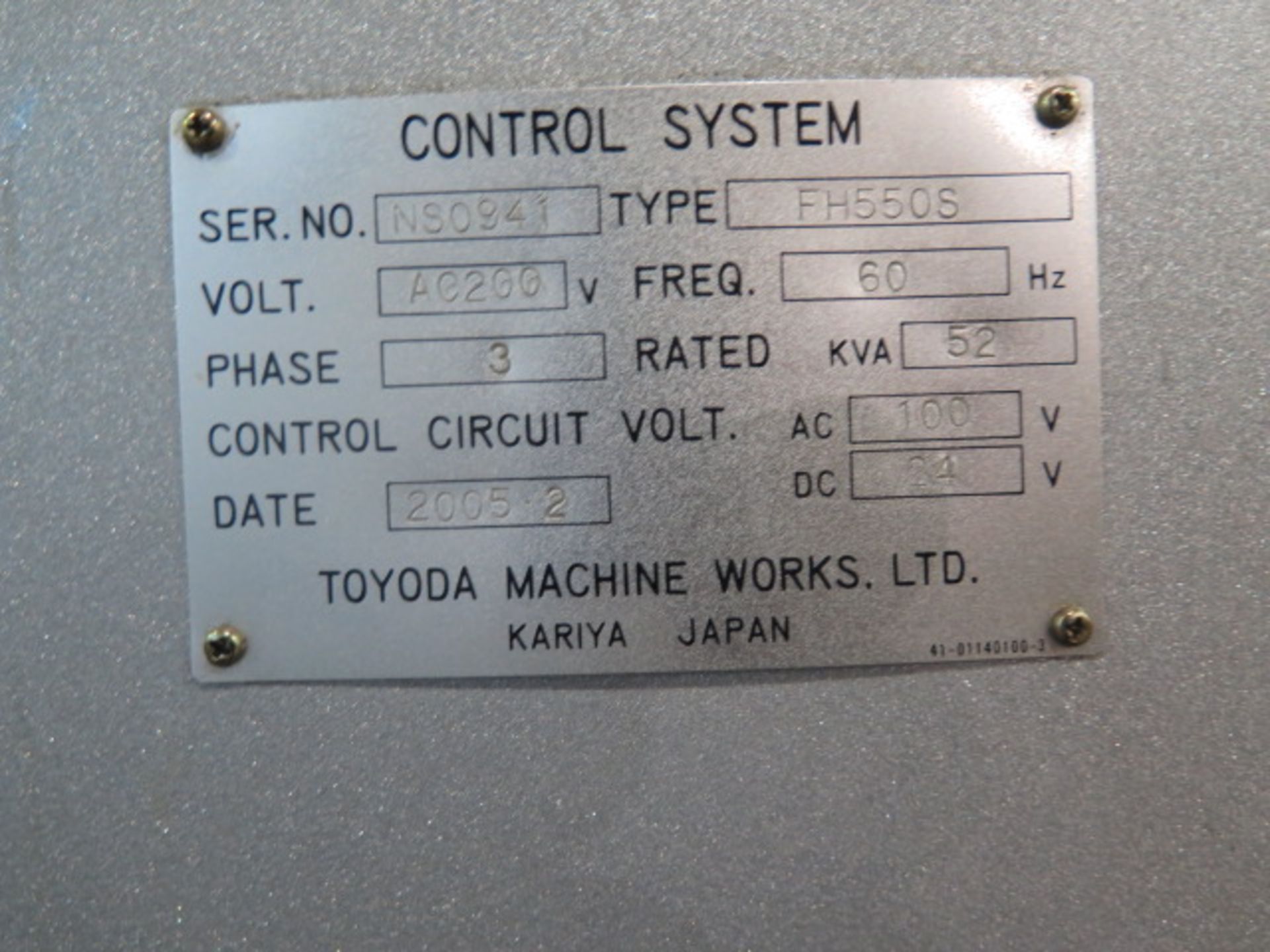 2005 Toyoda FH550S 2-Pallet 4-Axis CNC HMC s/n NS 0941 w/ Fanuc Series 30i, SOLD AS IS - Image 30 of 32