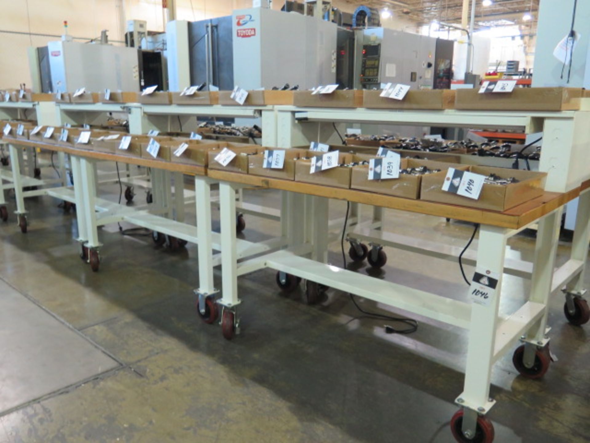Heavy Duty Rolling Maple Top Work Benches (3) (SOLD AS-IS - NO WARRANTY)