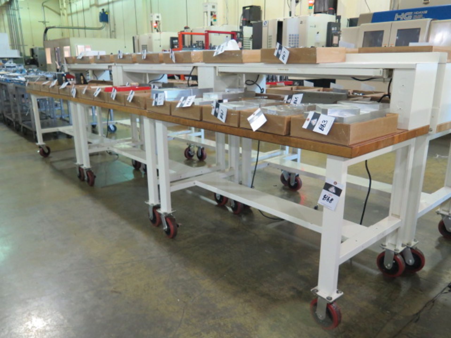 Heavy Duty Rolling Maple Top Work Benches (3) (SOLD AS-IS - NO WARRANTY)