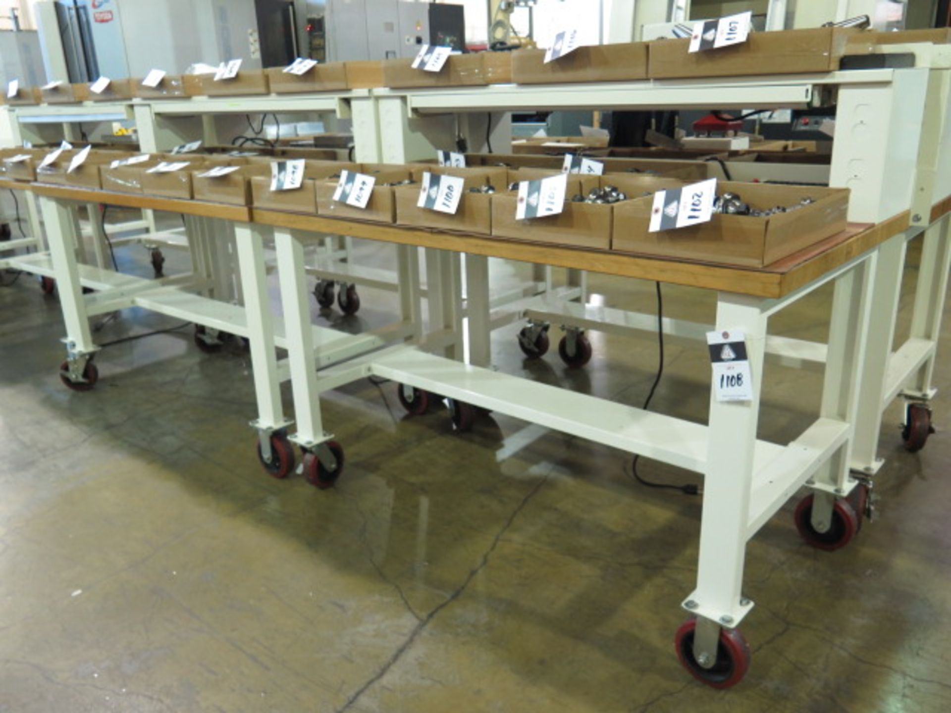 Heavy Duty Rolling Maple Top Work Benches (3) (SOLD AS-IS - NO WARRANTY)