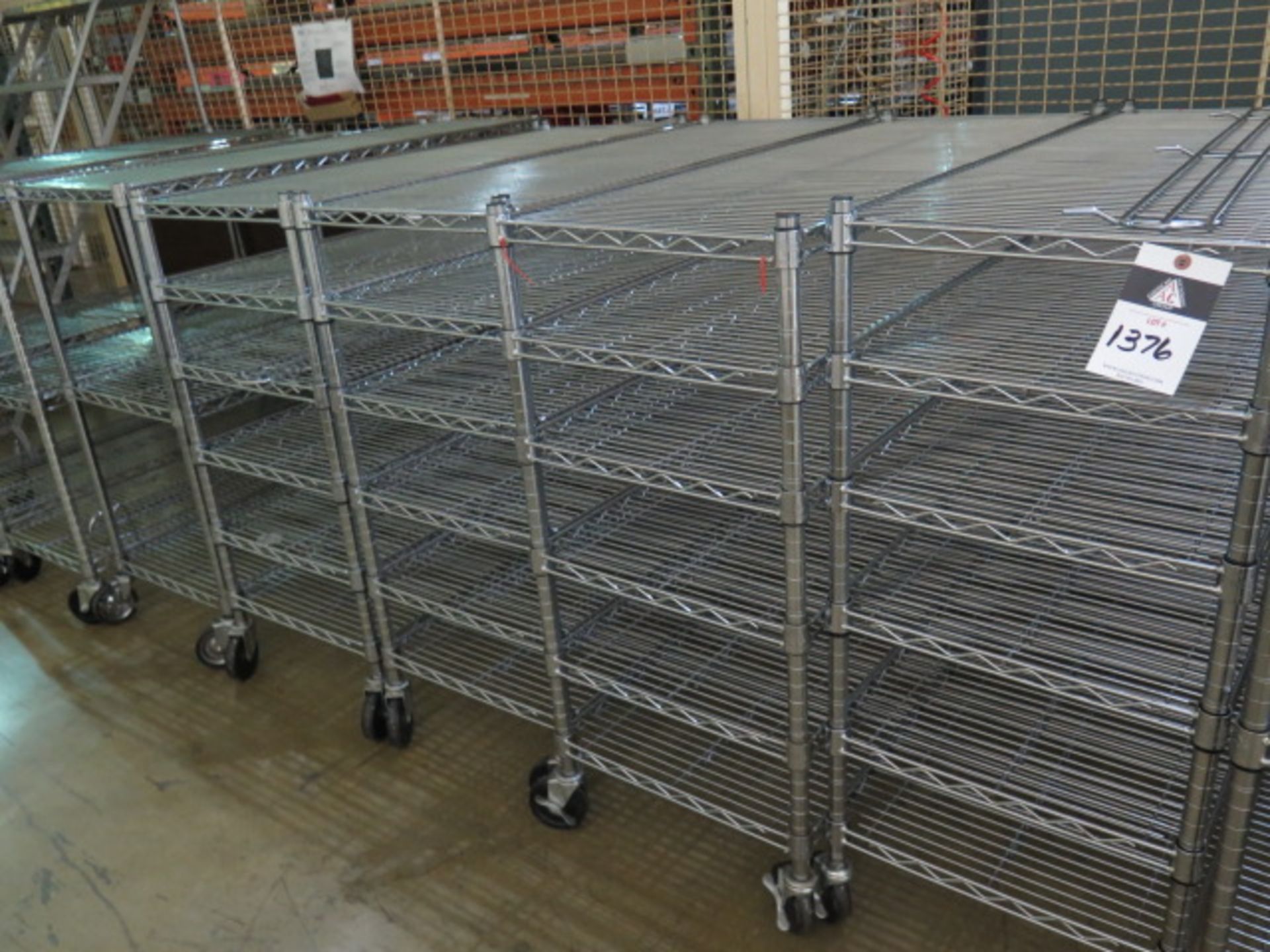 Rolling Wire Frame Shelves (7) (SOLD AS-IS - NO WARRANTY)