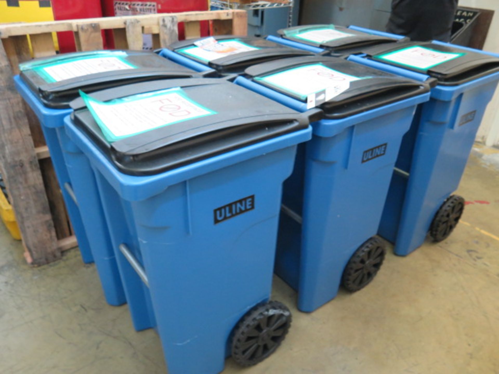 Uline Trash Cans (6) (SOLD AS-IS - NO WARRANTY)