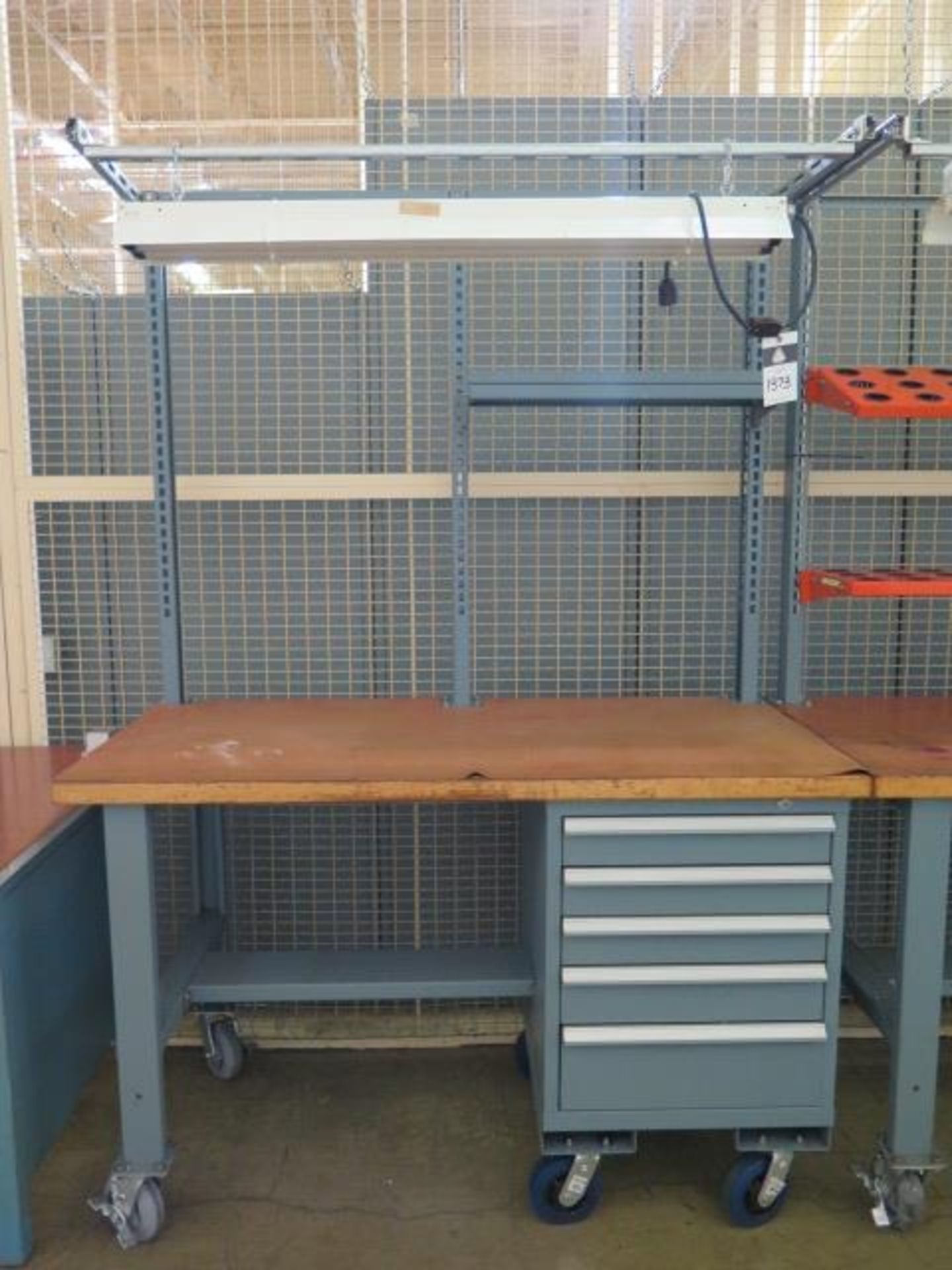 Stor-Loc 5-Drawer Tooling Cabinet and Maple-Top Work Bench (SOLD AS-IS - NO WARRANTY)