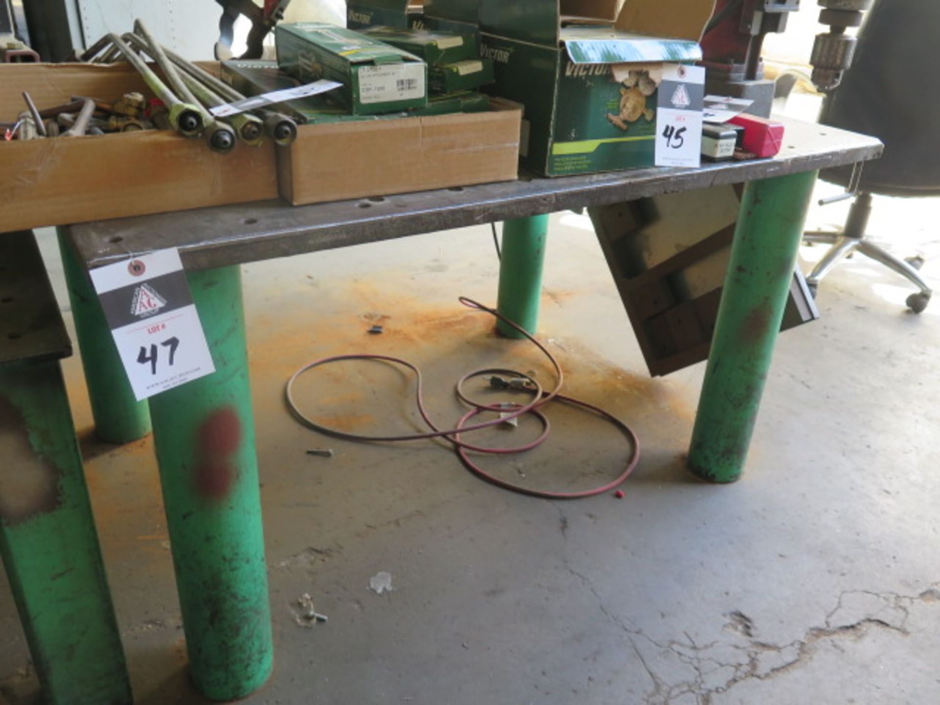 36" x 48" x 1" Steel Welding Table w/ Work Light (SOLD AS-IS - NO WARRANTY)