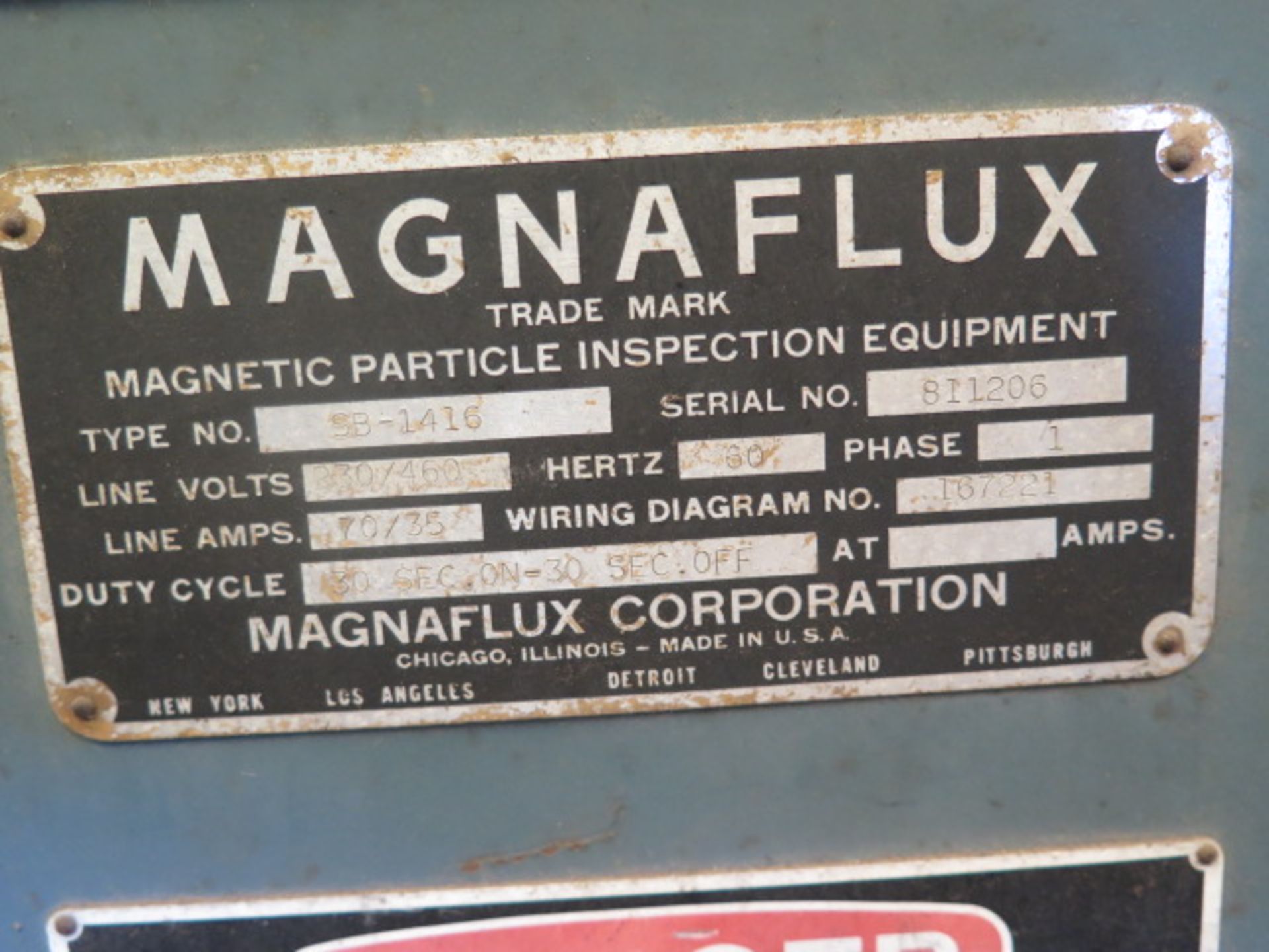 Magna-Flux mdl. SB-1416 Demagnetizer s/n 711206 w/ 14 ½” x 16 ¾” Thru Opening (SOLD AS-IS - NO WARRA - Image 6 of 6