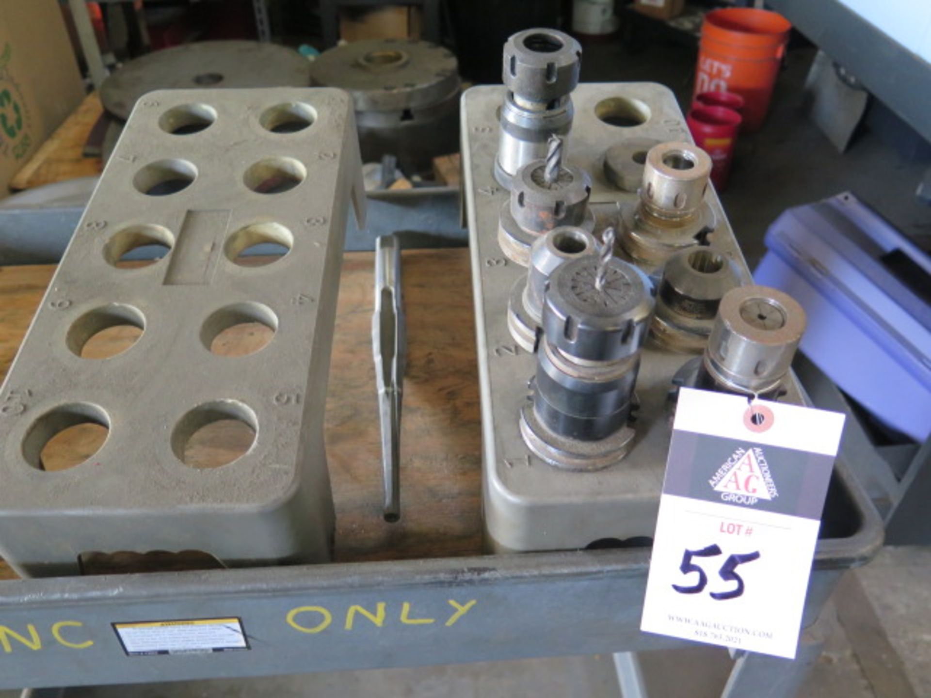 CAT-40 Taper Tooling (7) w/ Racks (SOLD AS-IS - NO WARRANTY)