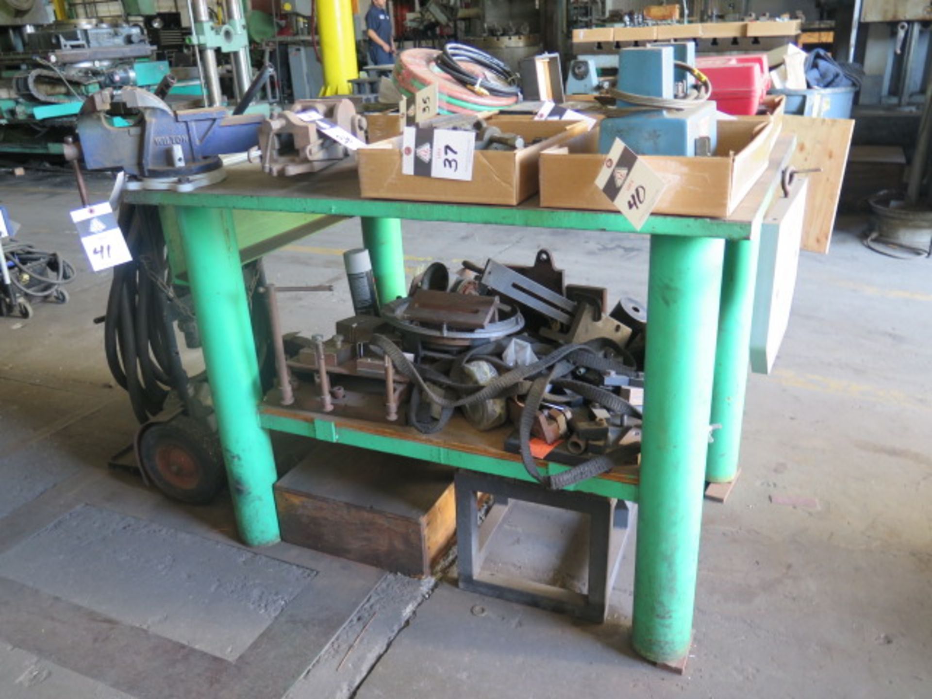 36" x 48" x 1" Steel Welding Table w/ Wilton 6" Bench Vise (SOLD AS-IS - NO WARRANTY)