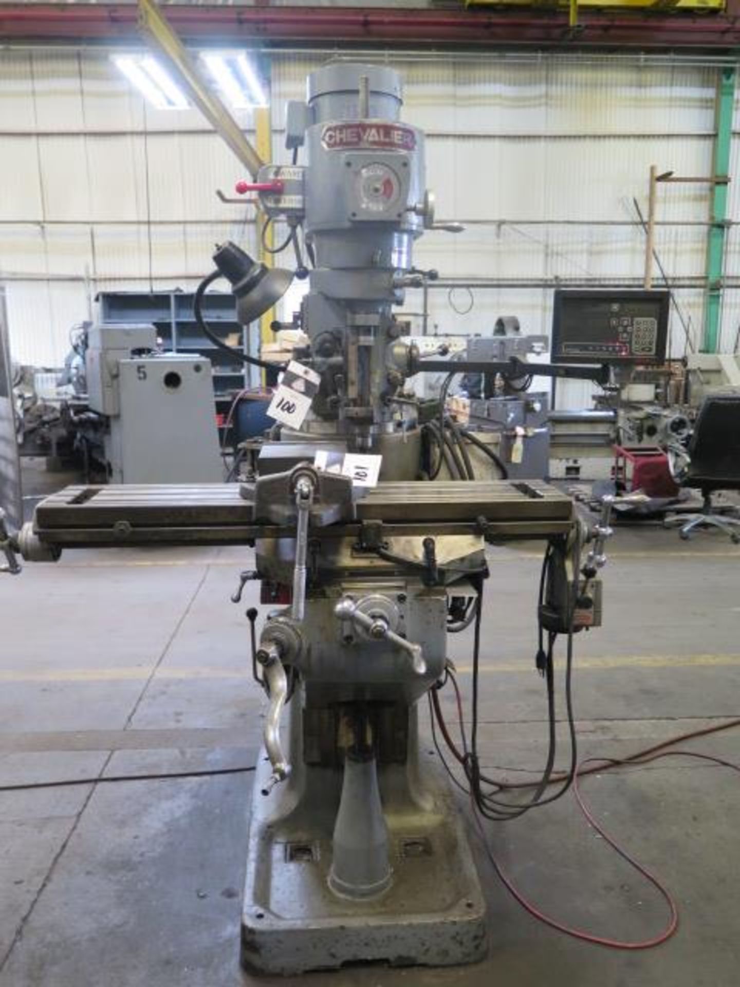 Chevalier Vertical Mill s/n 828286 w/ Newall DP700 Program DRO, 60-4500 Dial Change RPM, SOLD AS IS