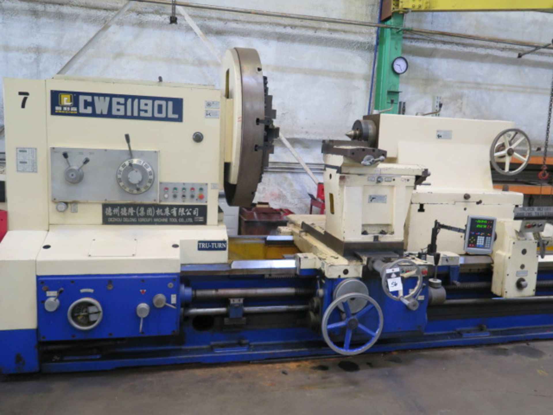 2009 Dezhou Delong CW61190L “Tru-Turn” 74” x 327” Geared Head Gap Bed Lathe s/n 091009, SOLD AS IS - Image 4 of 27