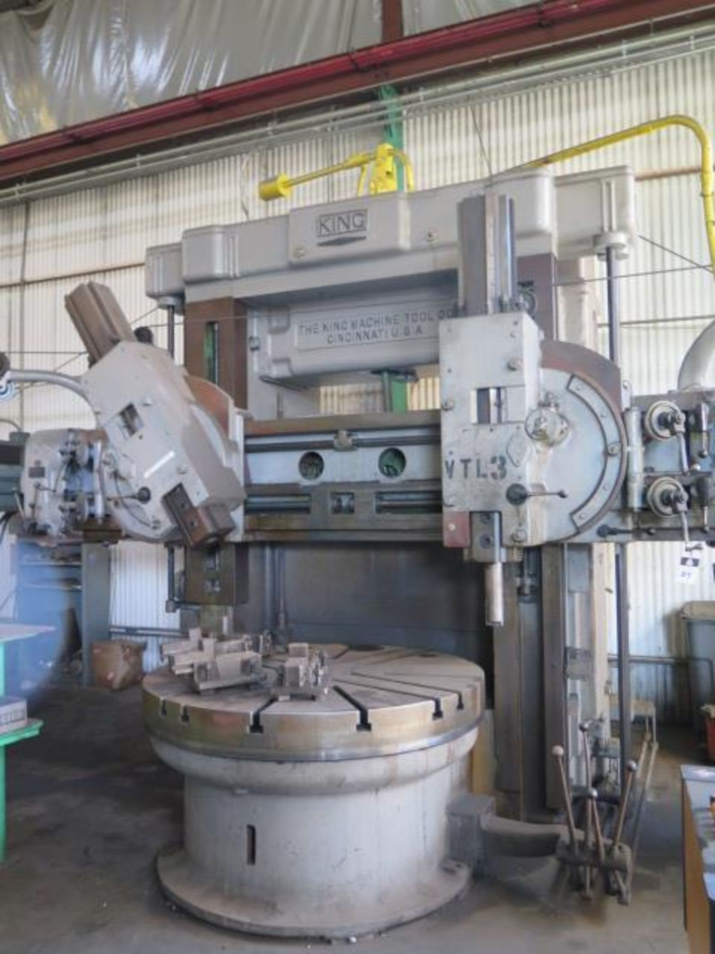 King 62” Vertical Boring Mill w/ 1.8-38.4 RPM, (2) Turning/Facing Heads, 69” Swing, SOLD AS IS - Image 2 of 15