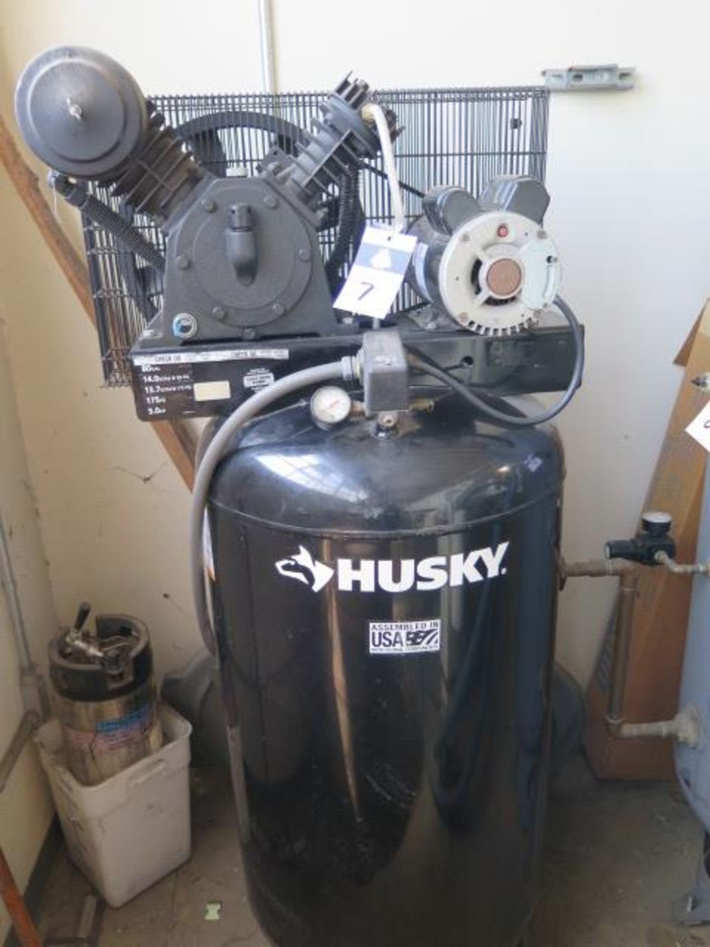 Husky 5Hp Vertical Air Compressor w/ 2-Stage Pump, 80 Gallon Tank (SOLD AS-IS - NO WARRANTY)