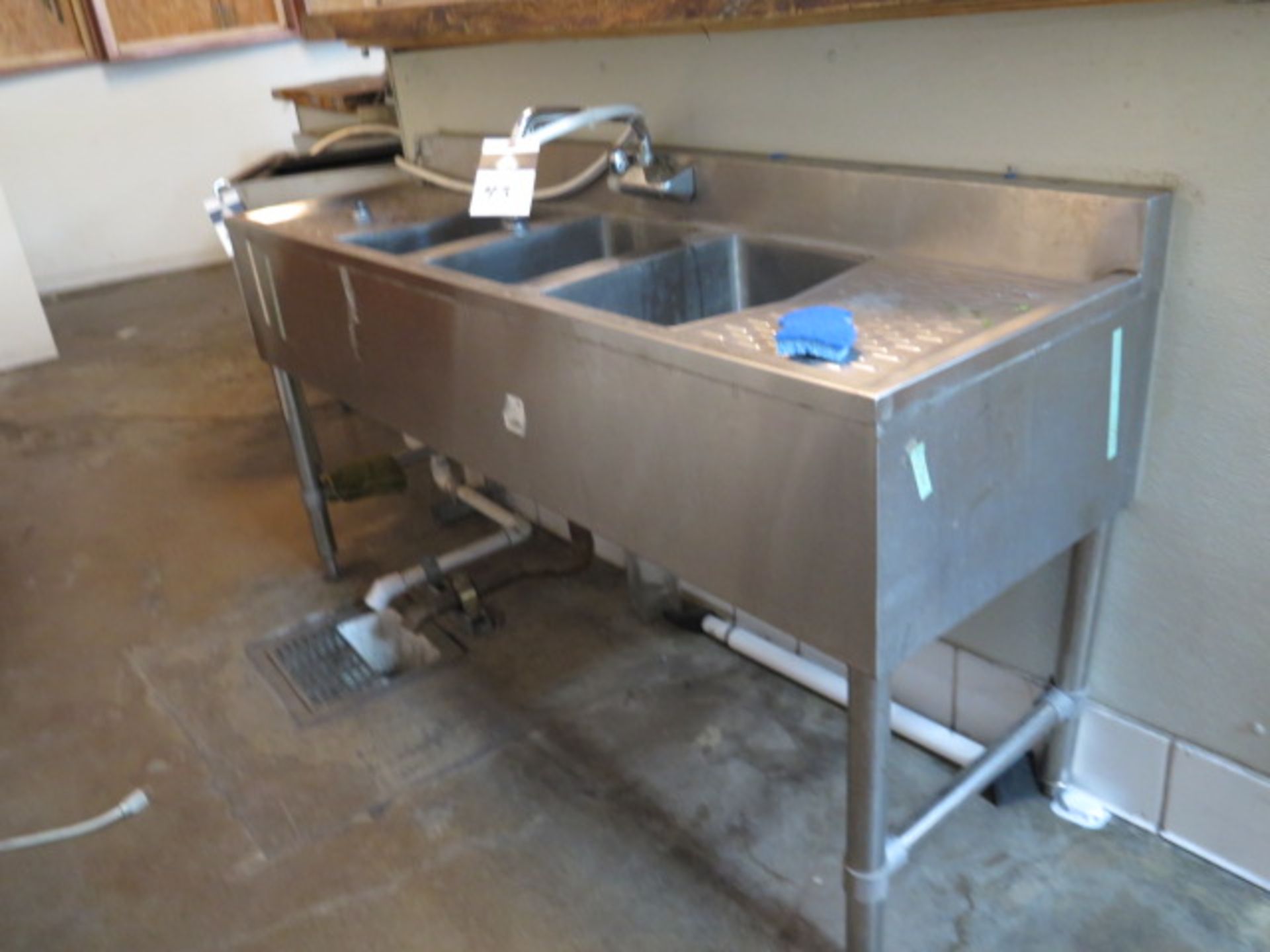 Sani-Safe 3-Compartment Statiness Steel Wash Sink (SOLD AS-IS - NO WARRANTY) - Image 2 of 4