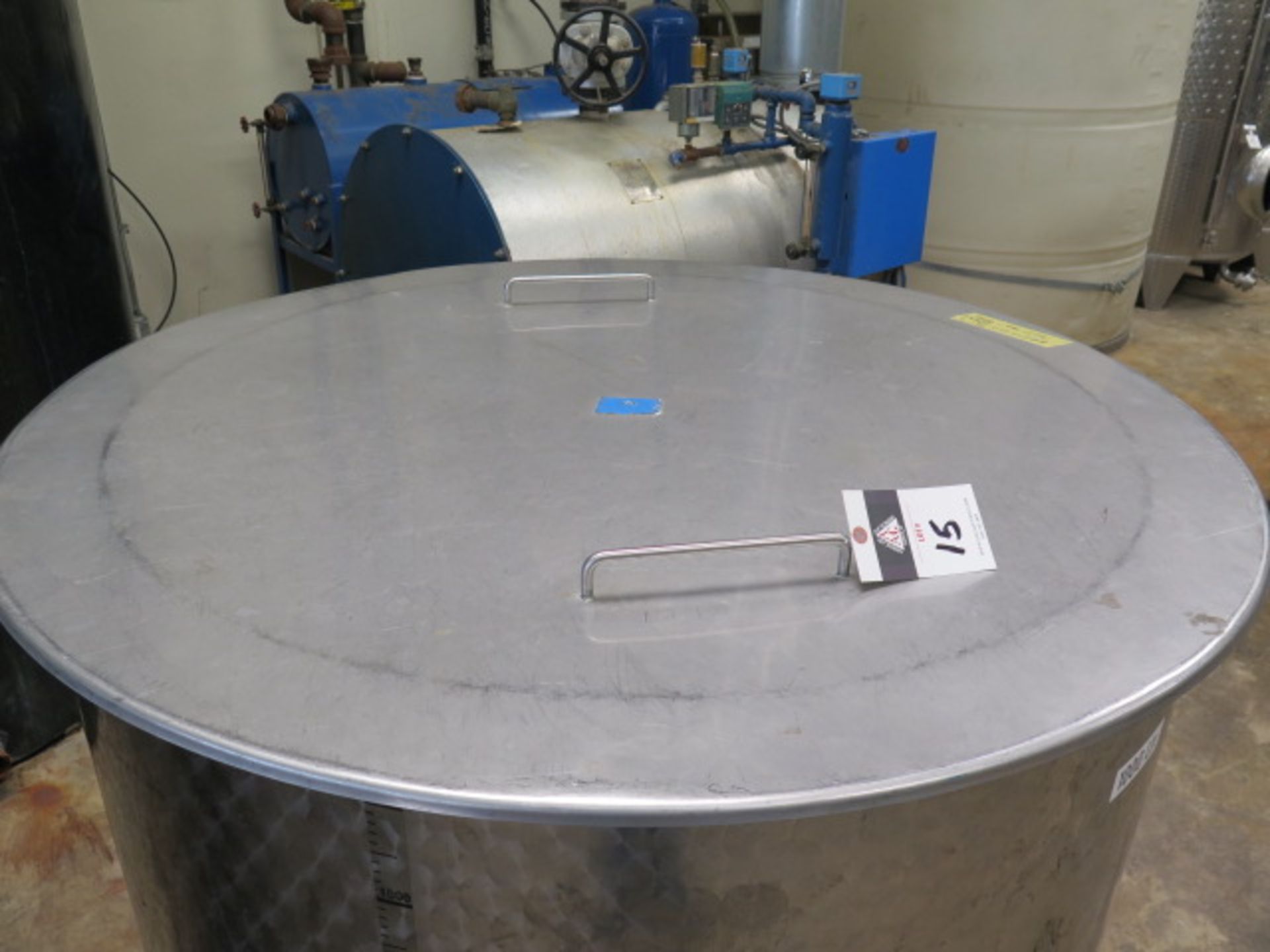 1000 Liter Stainless Steel Rolling Transfer Tank w/ Lid (SOLD AS-IS - NO WARRANTY) - Image 4 of 9