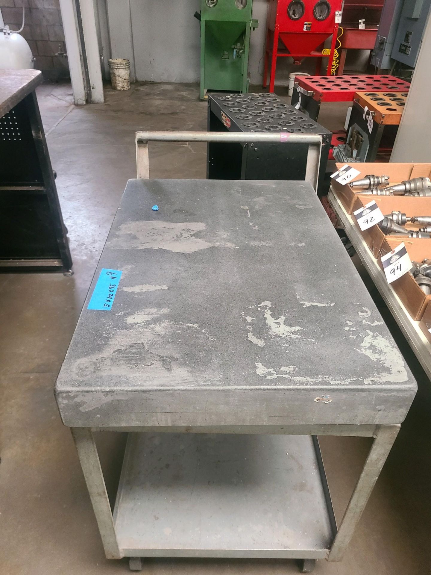 36x24x5 Inch Granite Surface Plate w/Cart (SOLD AS-IS - NO WARRANTY)