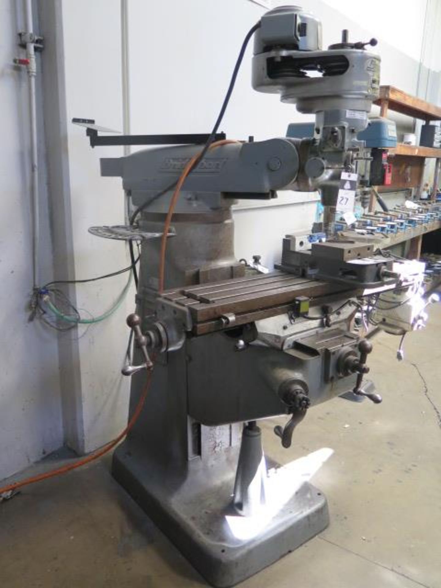Bridgeport Vertical Mill w/ 80-2720 RPM, 8-Speeds, Power Feed, 9” x 42” Table (SOLD AS-IS - NO