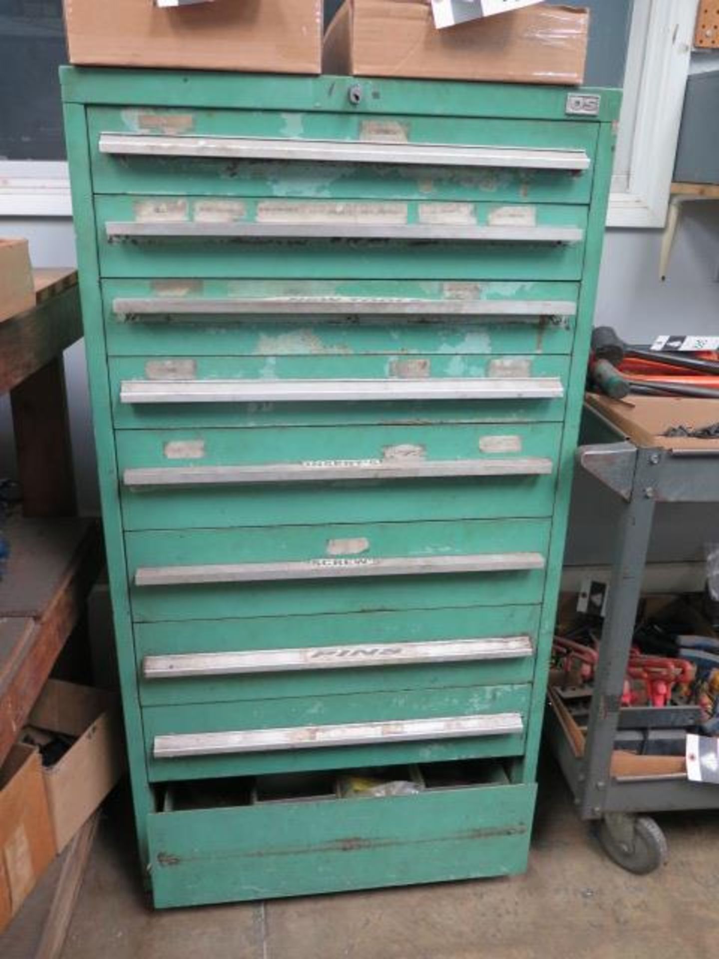 OS 9-Drawer Tooling Cabinet w/ Hardware (SOLD AS-IS - NO WARRANTY)