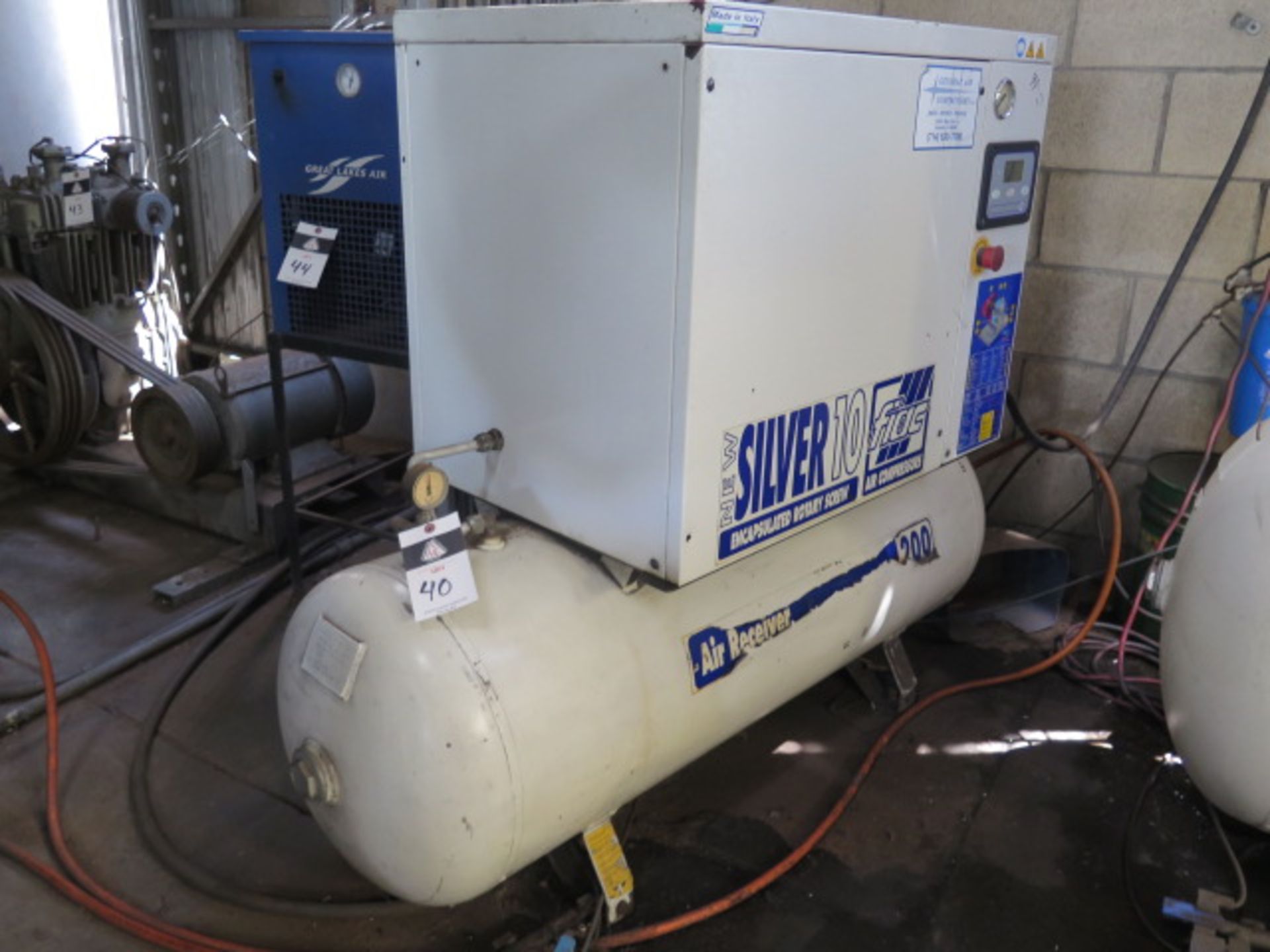 Fiac “Silver 10” NEWSILVER 10” 10Hp Encapsulated Rotary Screw Air Compressor w/60 Gallon, SOLD AS IS - Image 2 of 7