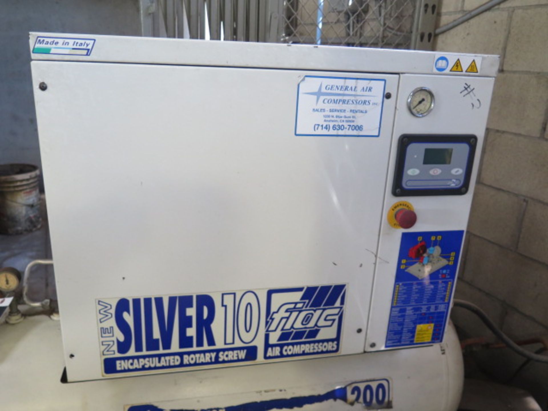 Fiac “Silver 10” NEWSILVER 10” 10Hp Encapsulated Rotary Screw Air Compressor w/60 Gallon, SOLD AS IS - Image 3 of 7