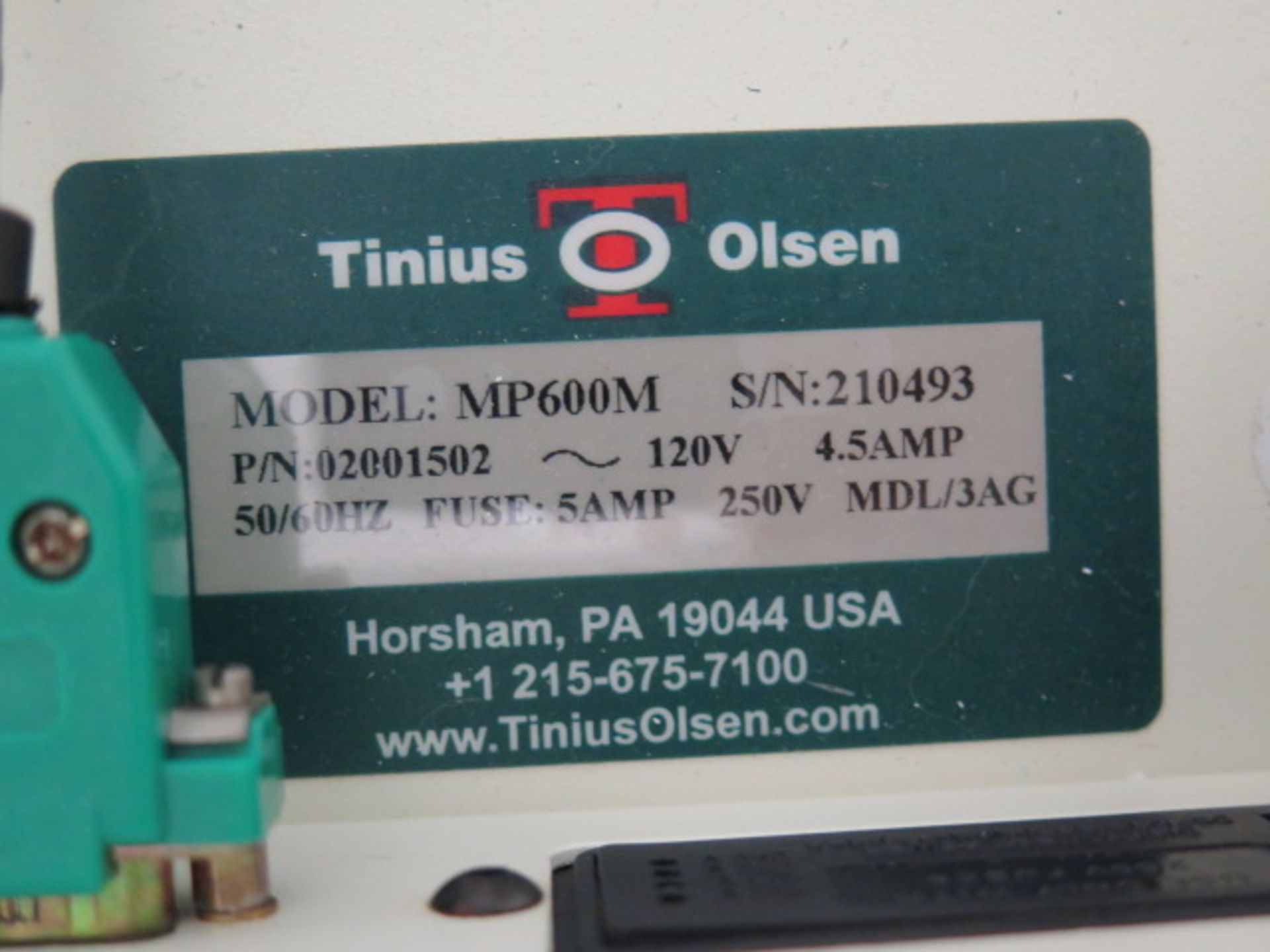 Tinus Olson MP600M Extrusion Plastometer s/n 210493 (SOLD AS-IS - NO WARRANTY) - Image 8 of 8