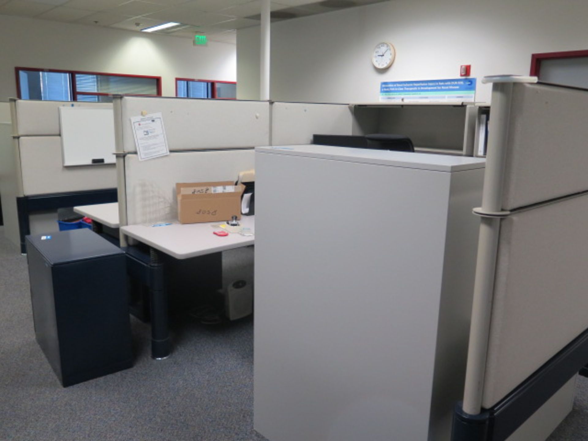 Partitioned Office Cubicles (9) w/ Desks and File Cabinets (SOLD AS-IS - NO WARRANTY) - Image 4 of 19