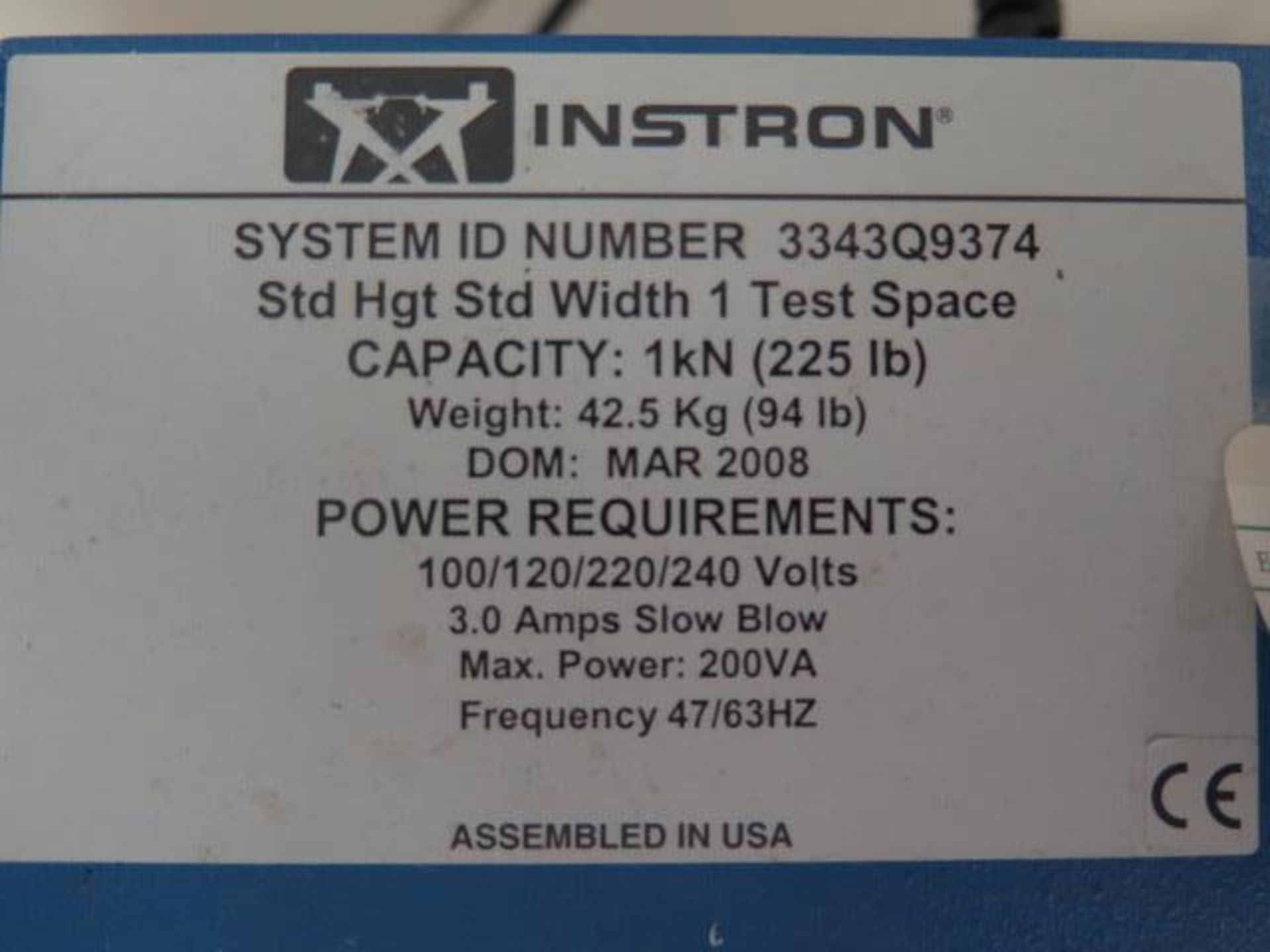 Instron mdl. 3343 – System # 3343Q9374 Tensile Tester w/ 1kN Standard Height – Standard, SOLD AS IS - Image 15 of 15