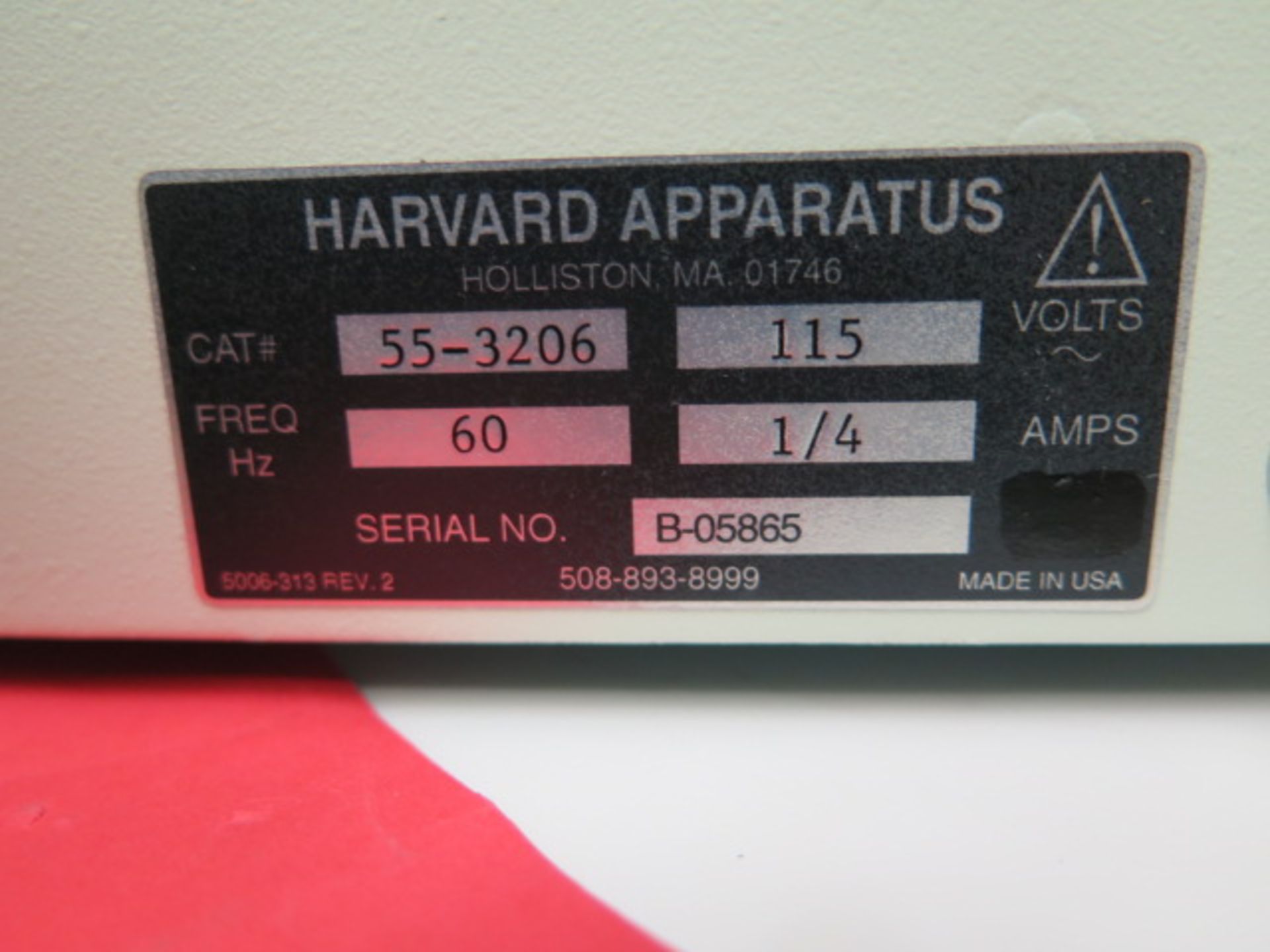 Harvard mdl. 55-3206 Syringe Pump s/n B-05865 (SOLD AS-IS - NO WARRANTY) - Image 5 of 5