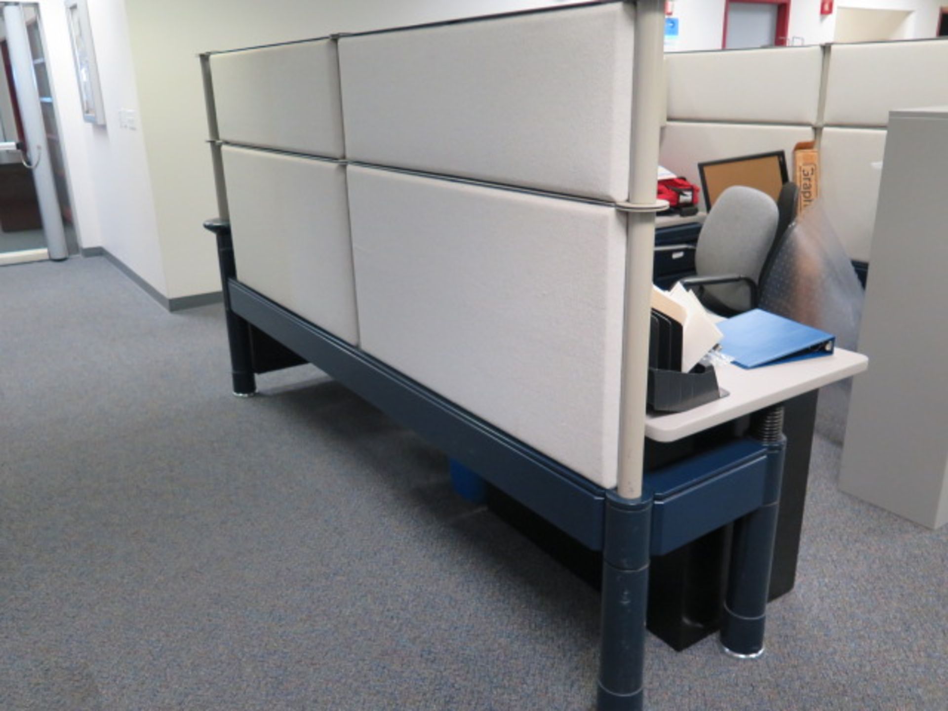 Partitioned Office Cubicles (9) w/ Desks and File Cabinets (SOLD AS-IS - NO WARRANTY) - Image 9 of 19