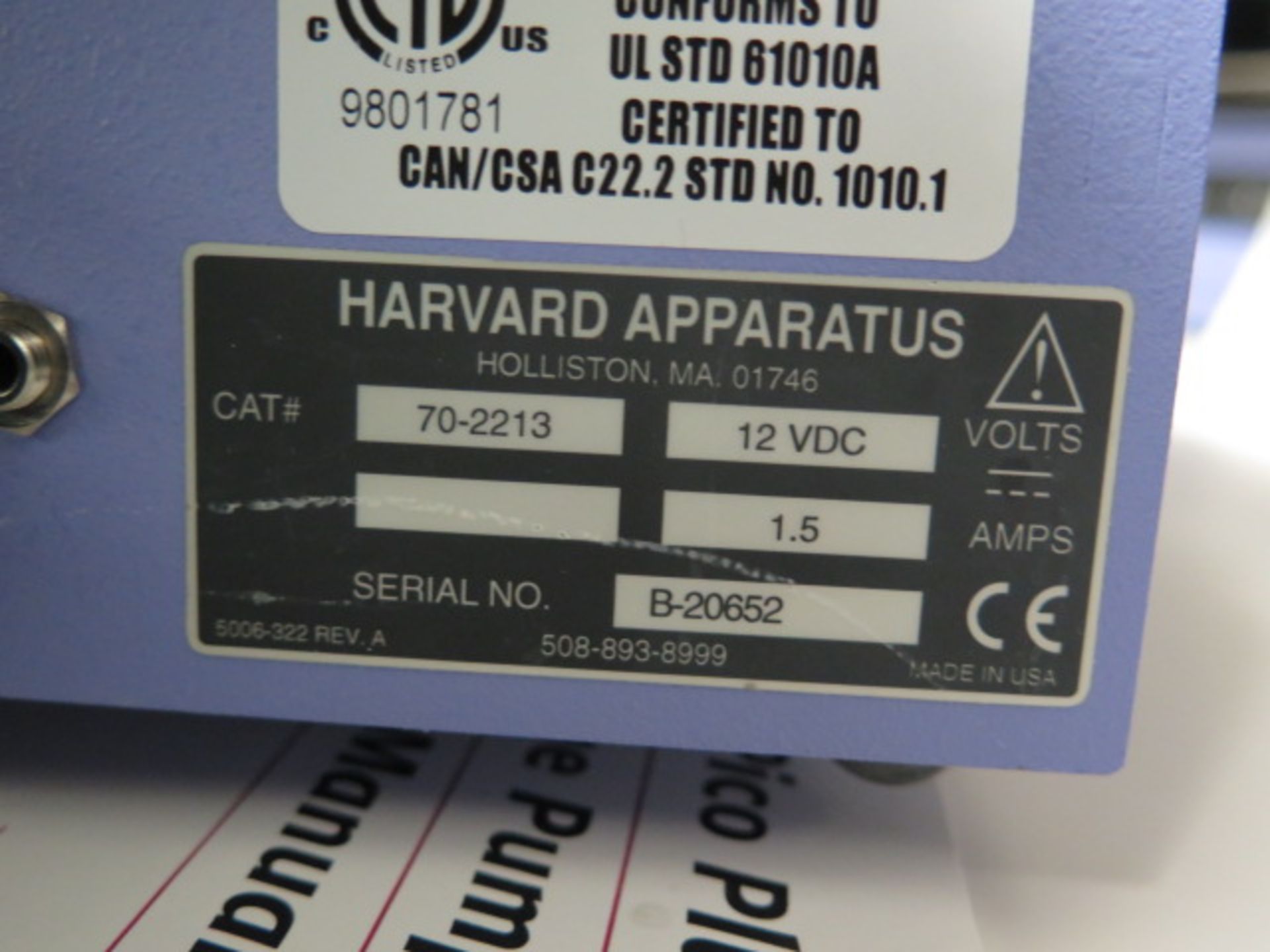 Harvard "Pico Plus" mdl. 70-2213 Syringe Pump (SOLD AS-IS - NO WARRANTY) - Image 5 of 5